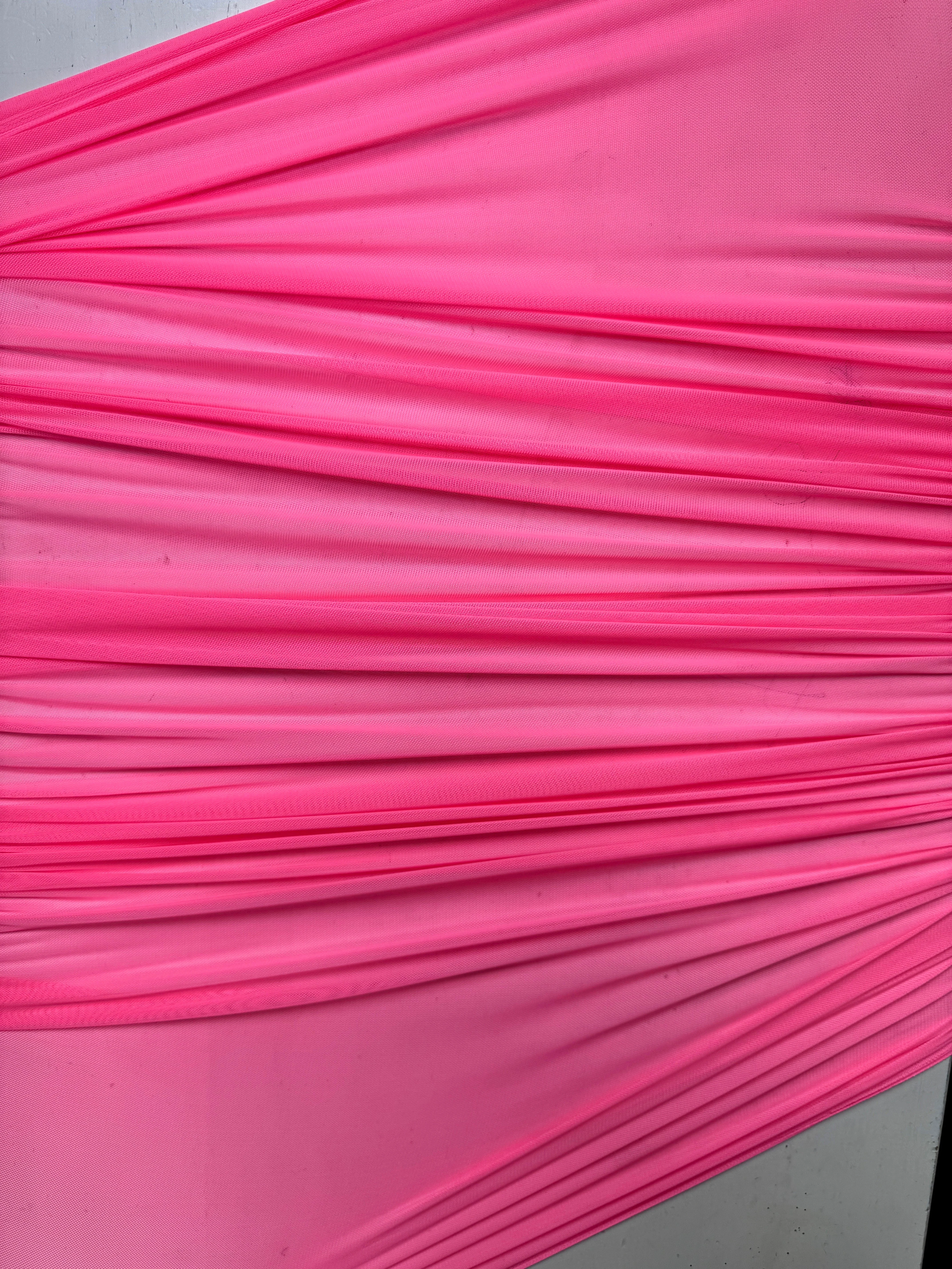 Neon Pink 4 Way Stretch Power Mesh