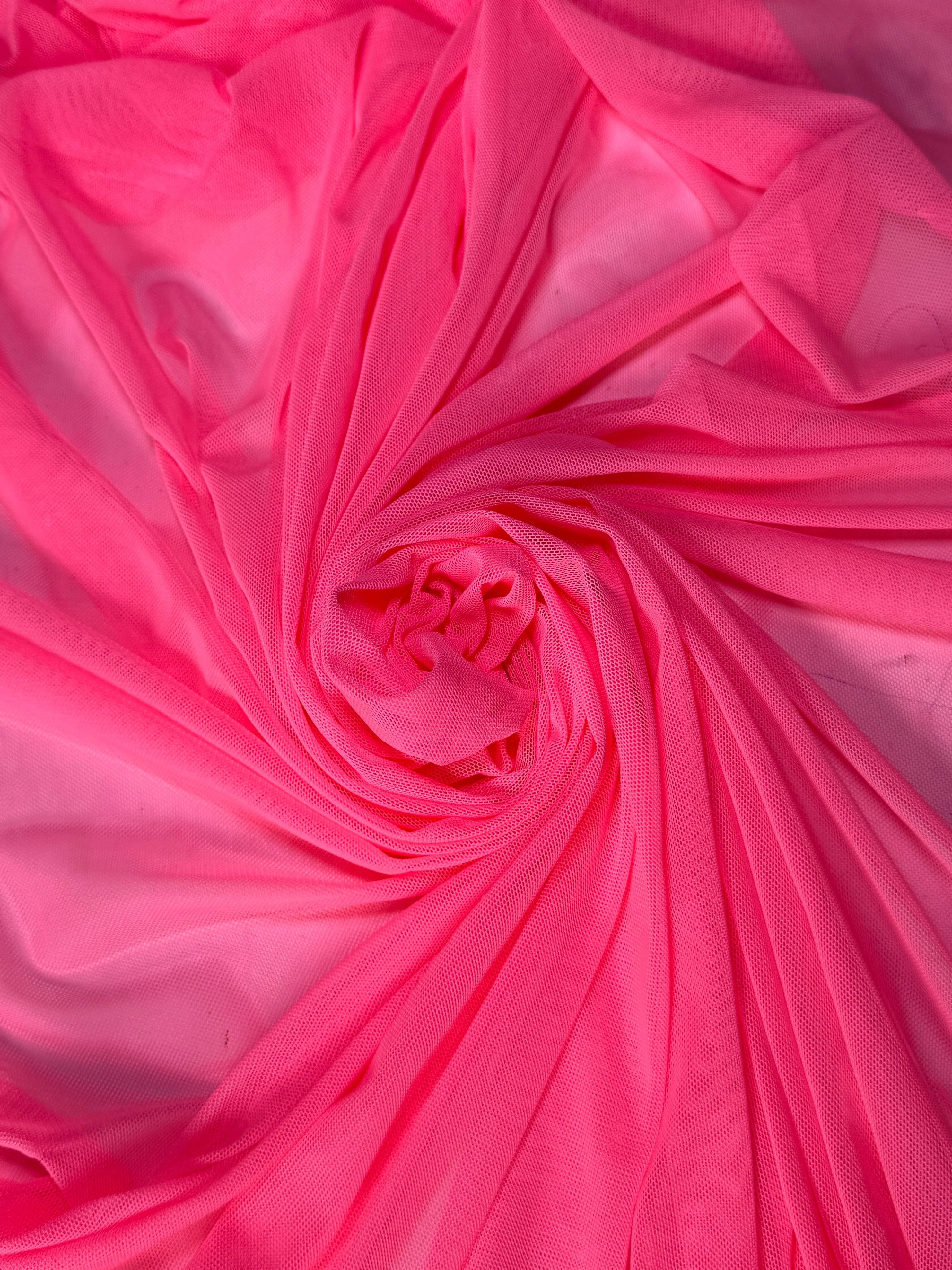 Neon Pink 4 Way Stretch Power Mesh - Image 3