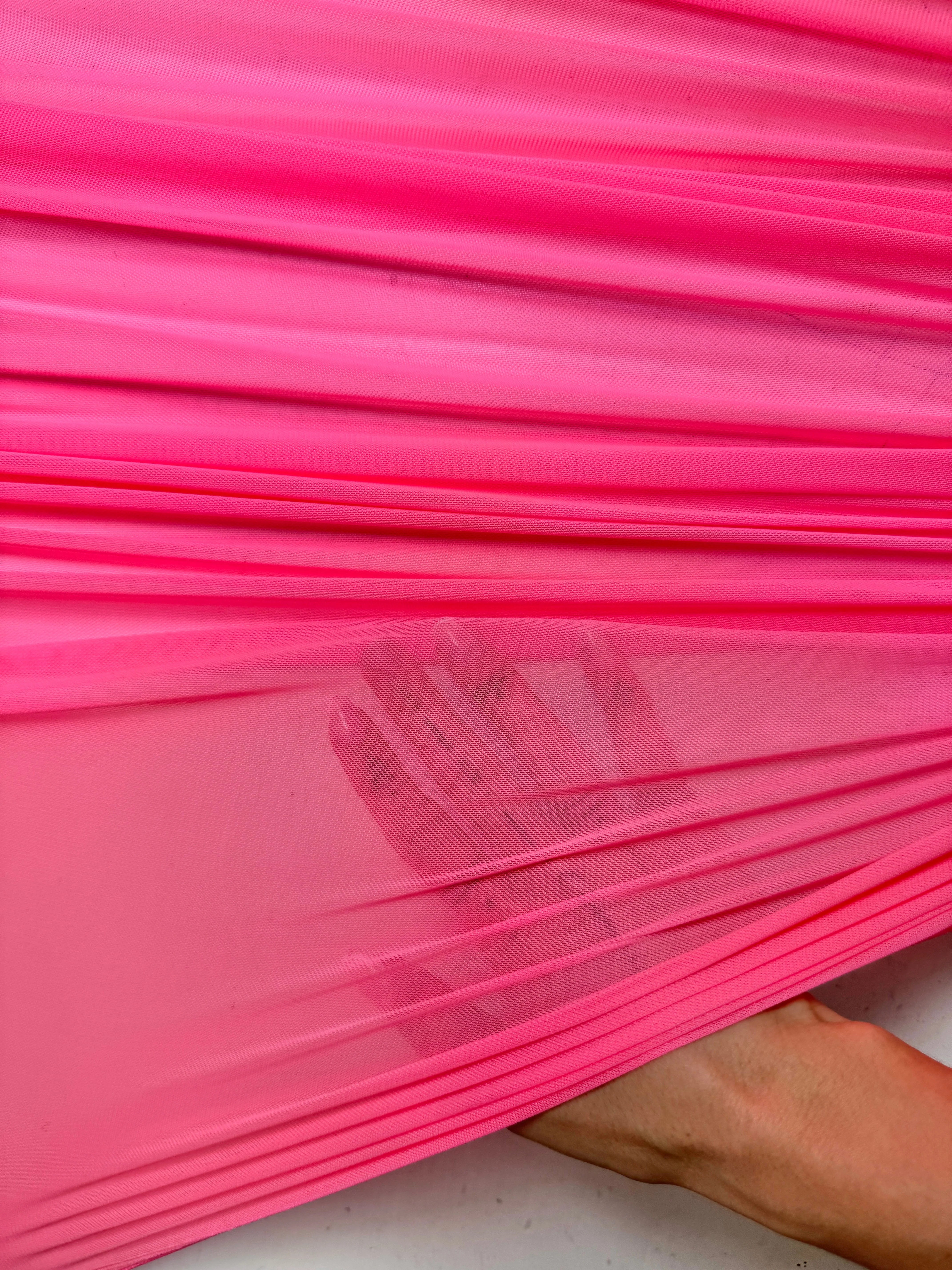 Neon Pink 4 Way Stretch Power Mesh - Image 6