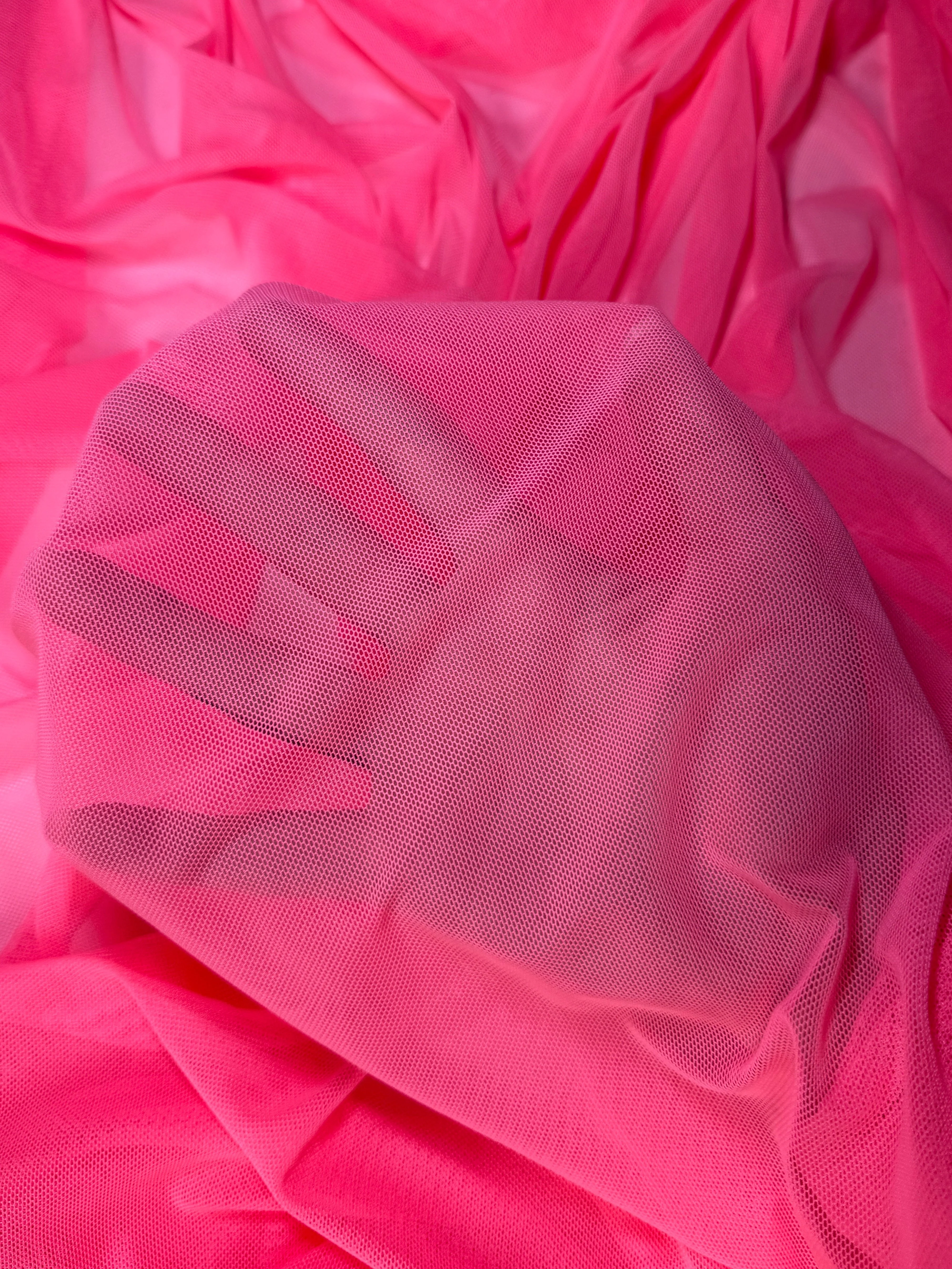 Neon Pink 4 Way Stretch Power Mesh - Image 7