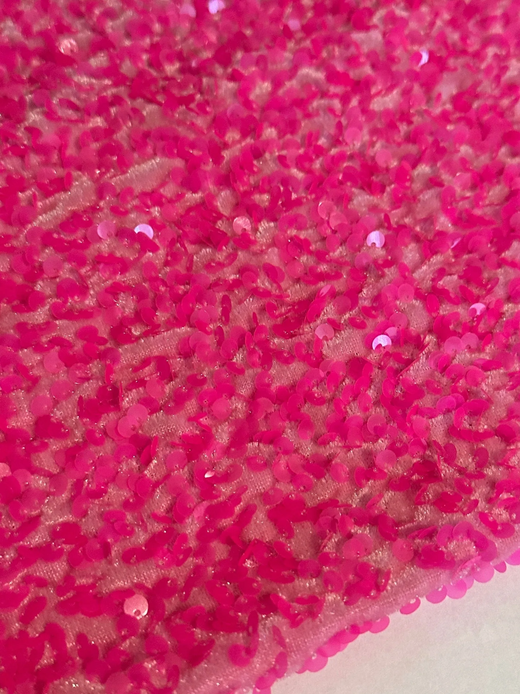 Neon Pink Sequin on Velvet - Image 2