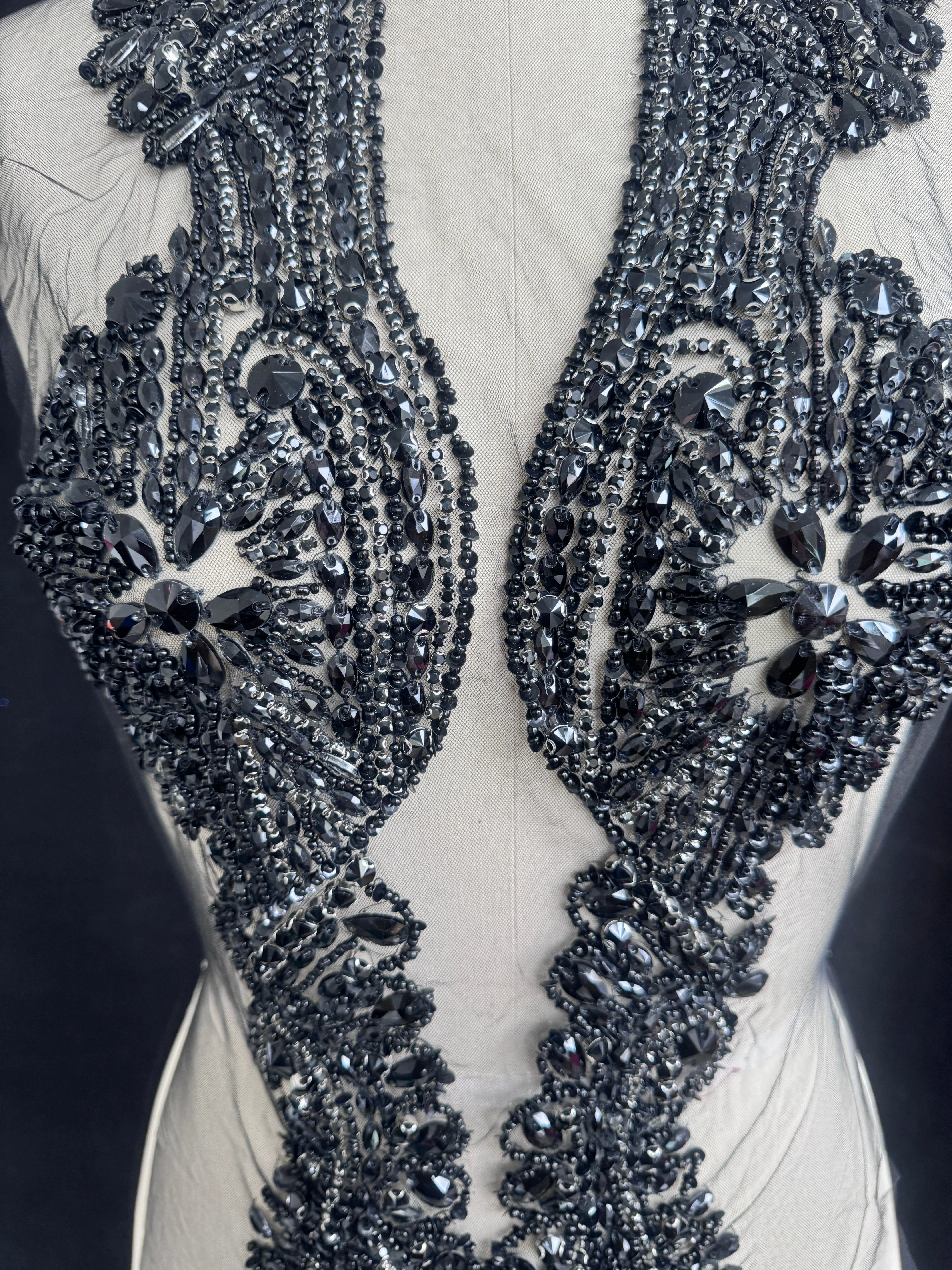Nico Black Rhinestone Bodice Appliqué - Image 3
