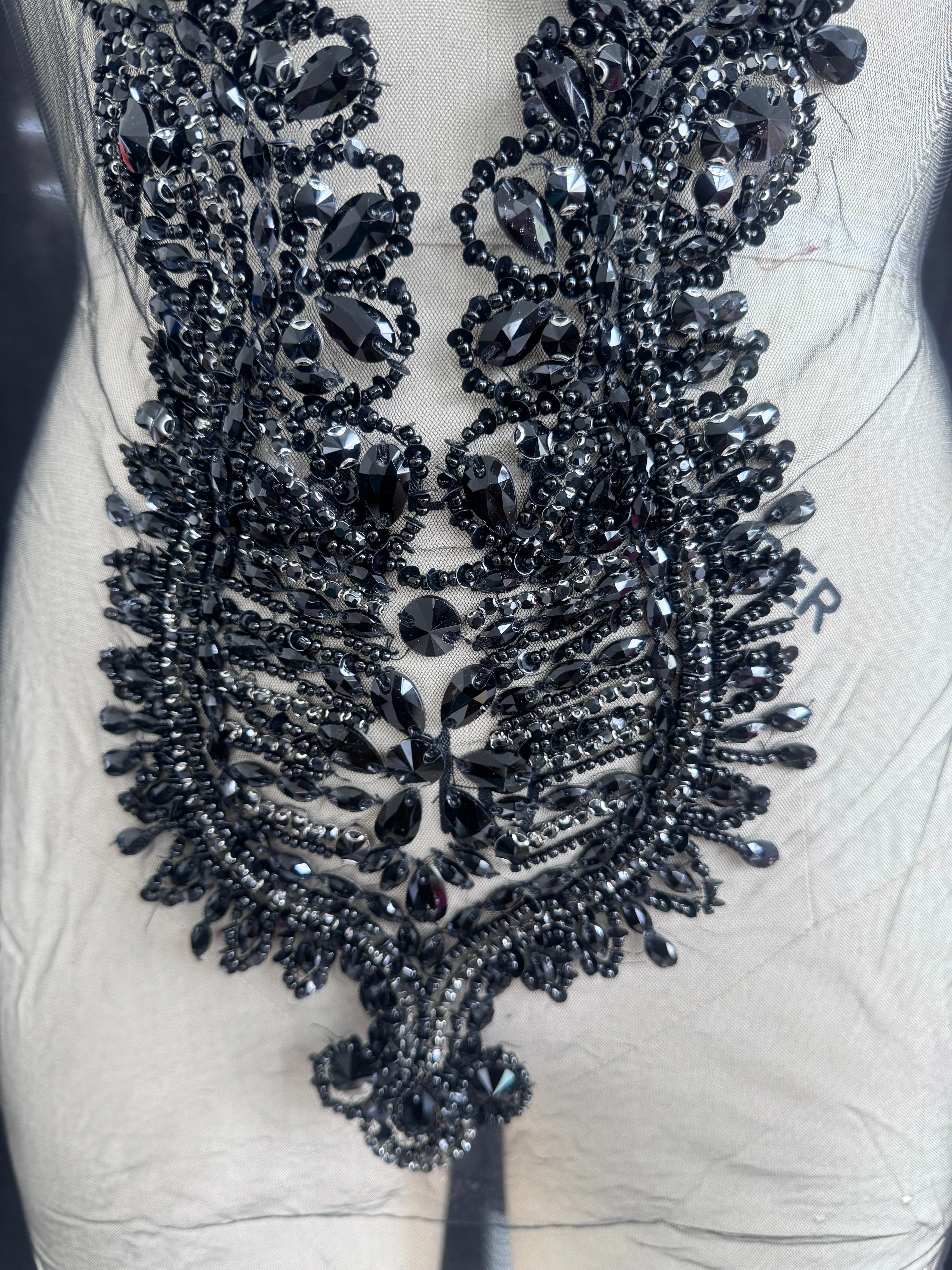 Nico Black Rhinestone Bodice Appliqué - Image 4