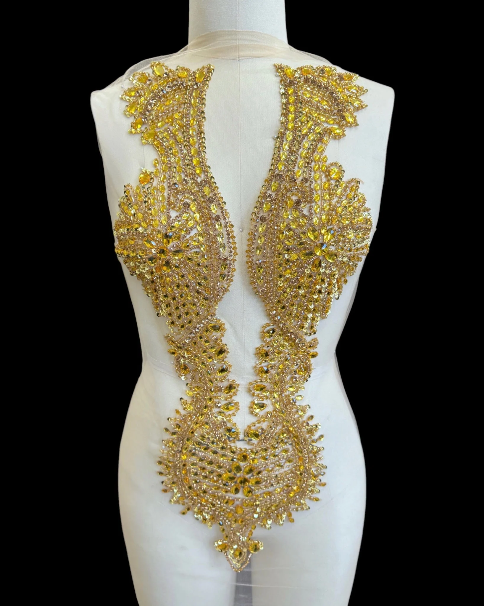 Nico Gold Rhinestones Bodice Applique
