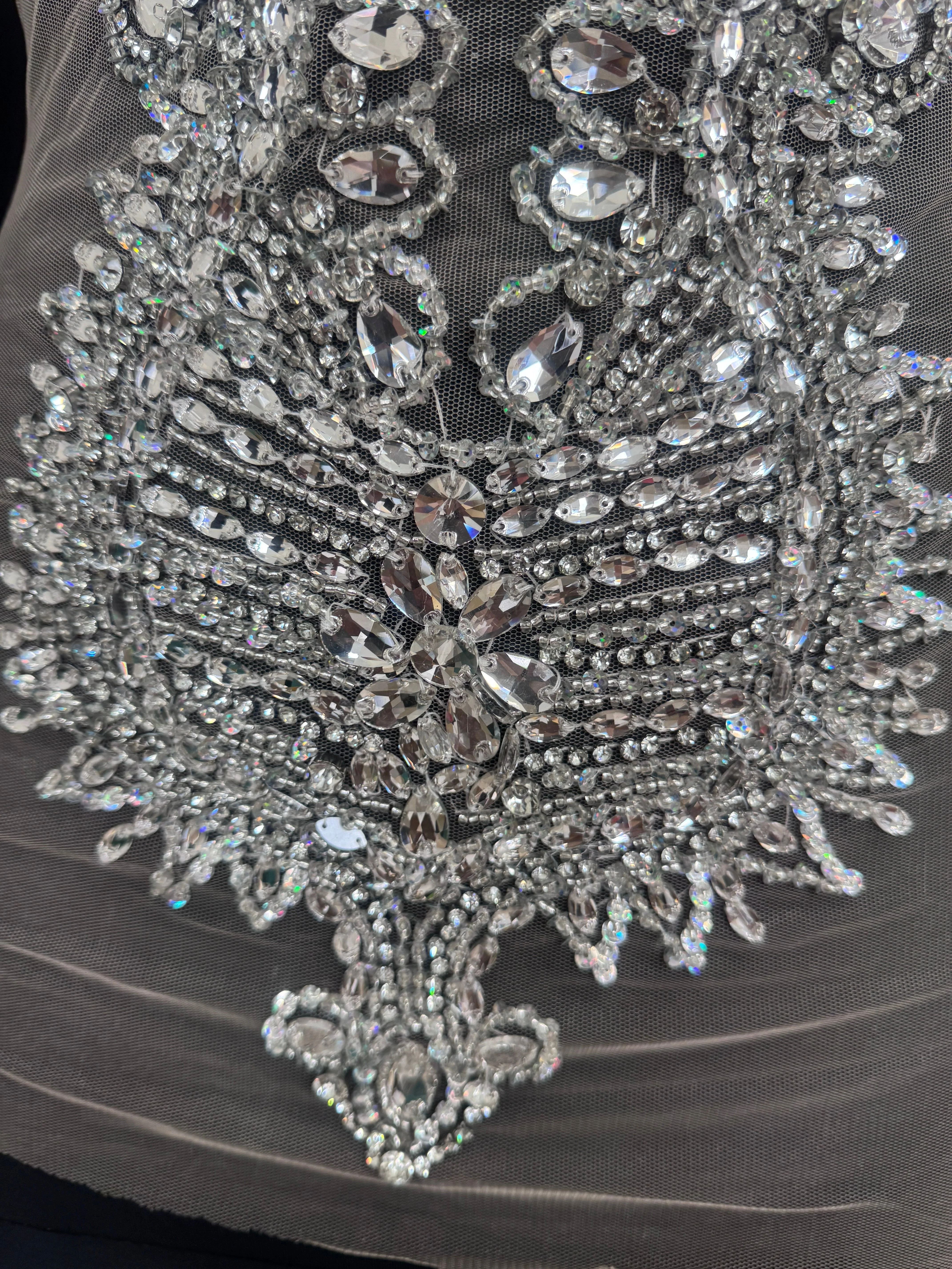 Nico Silver Rhinestone Bodice Appliqué - Image 2