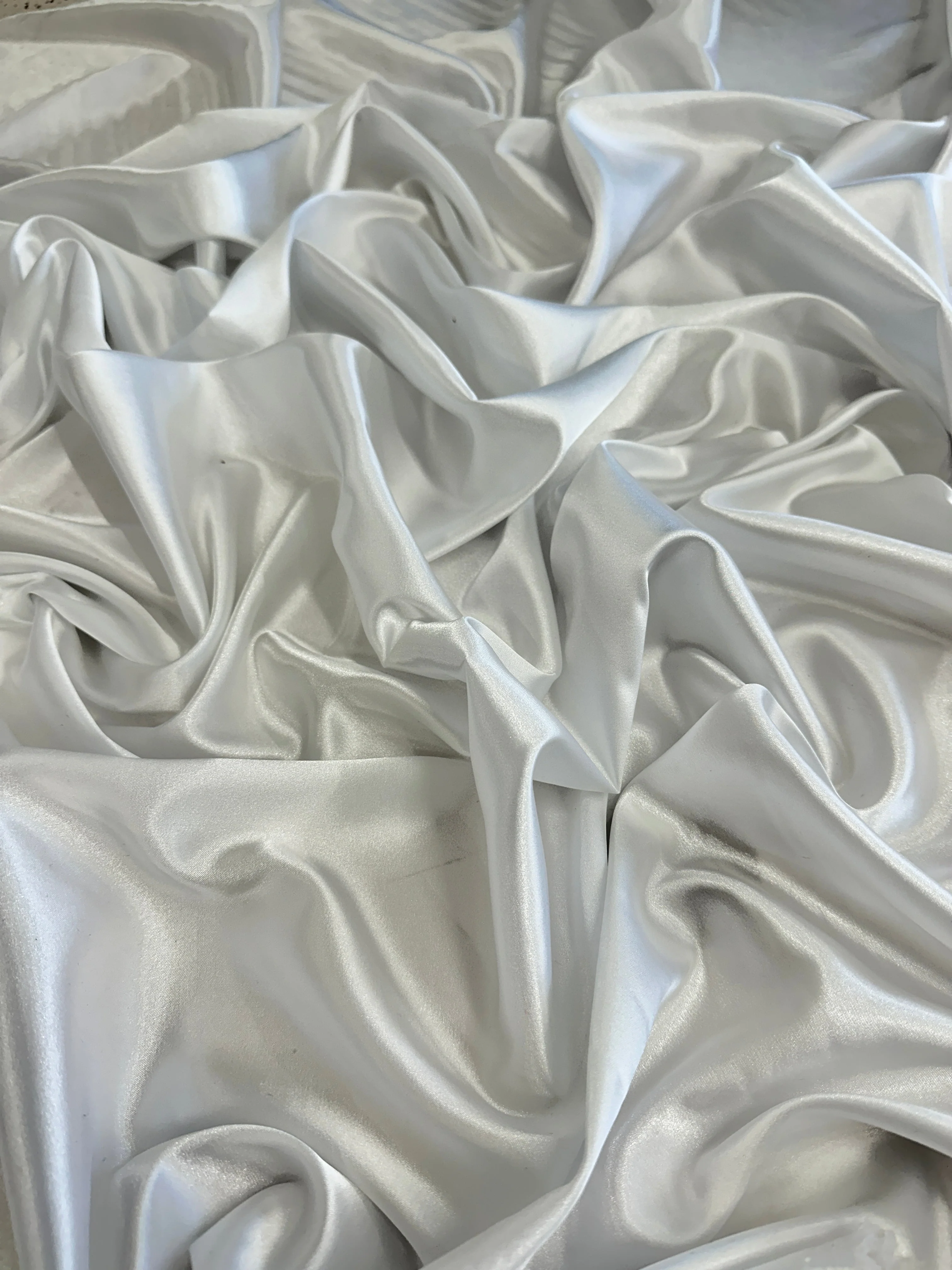 Off White Luxury Silky Stretch Satin - Image 2