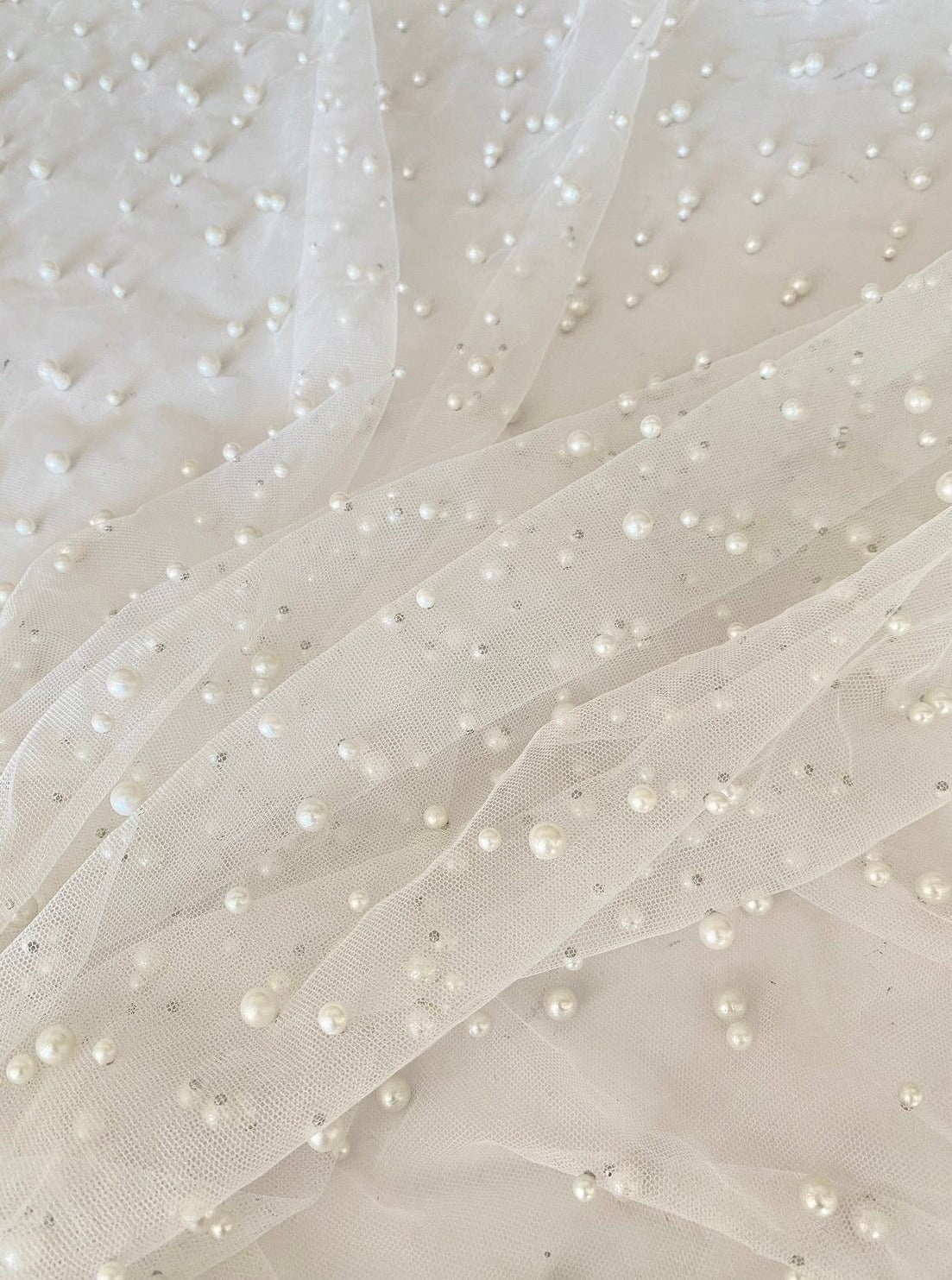 Off White Pearl Tulle - Image 2