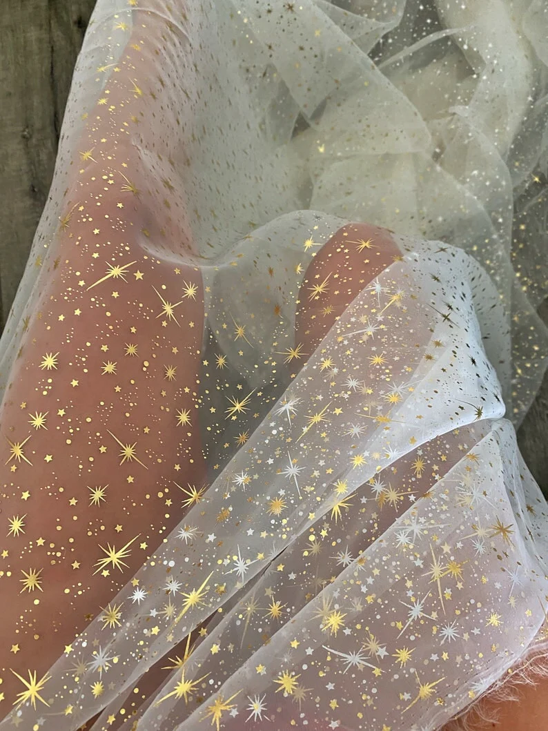Gold Shooting Star Organza - Image 3