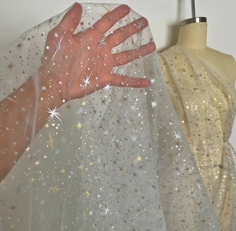 Gold Shooting Star Organza - Image 4