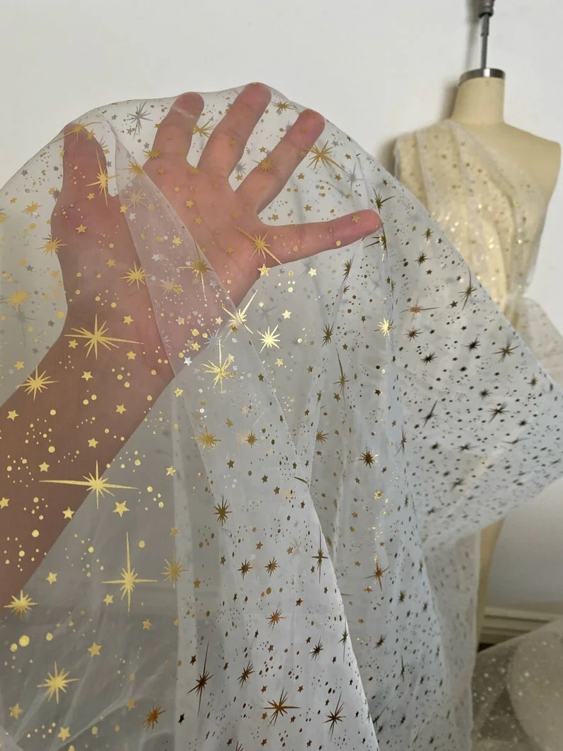 Gold Shooting Star Organza - Image 5