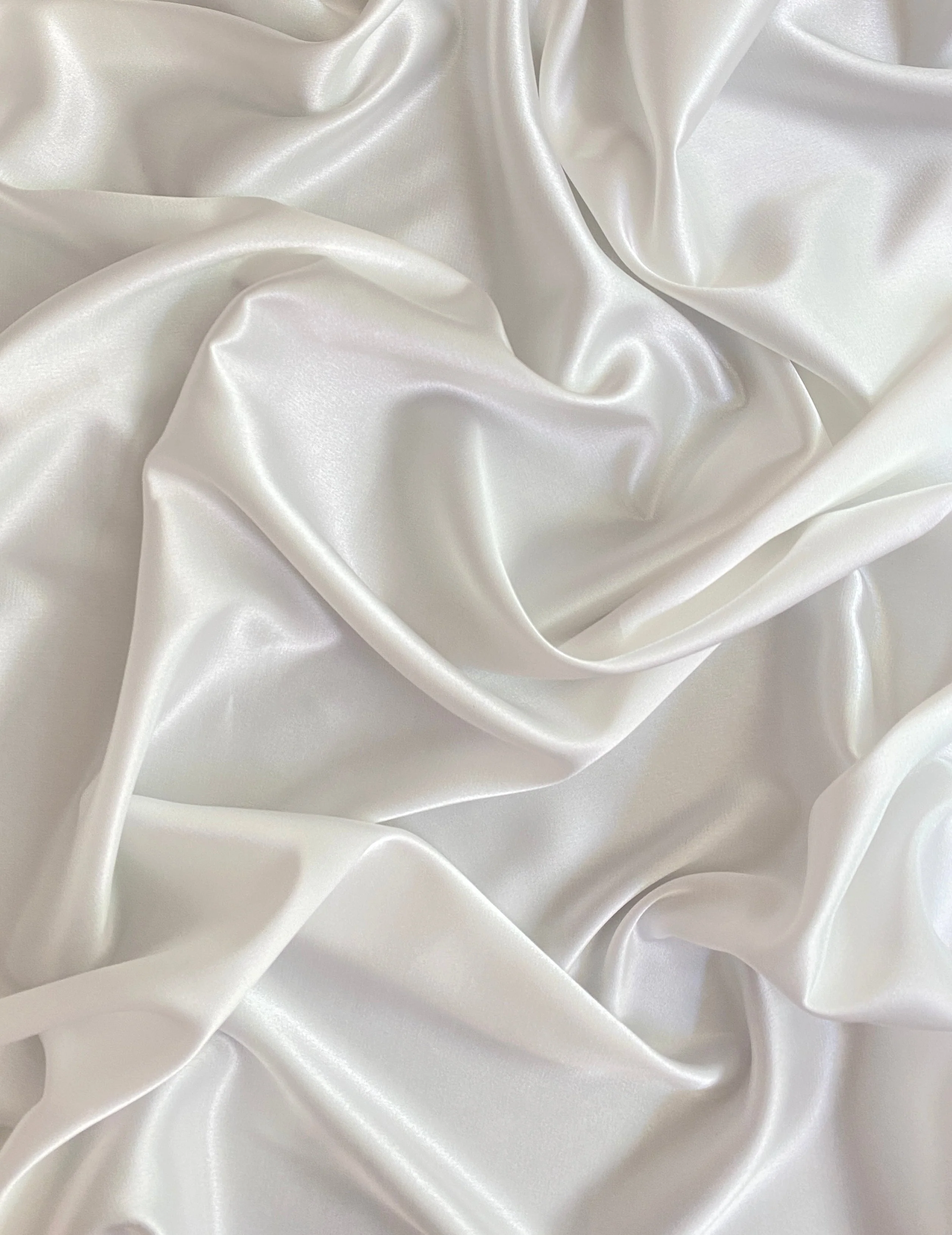 Off White Silky Stretch Satin - Image 10