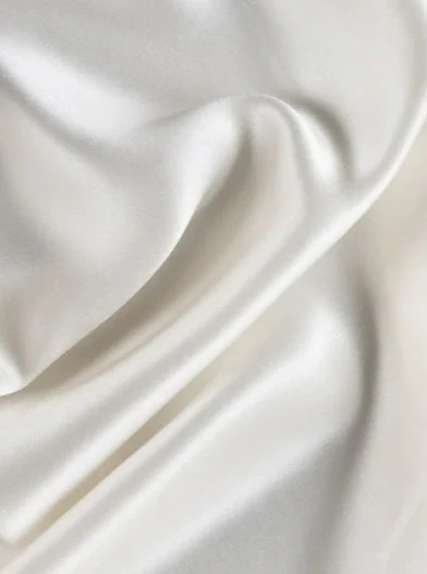 Off White Silky Stretch Satin - Image 5