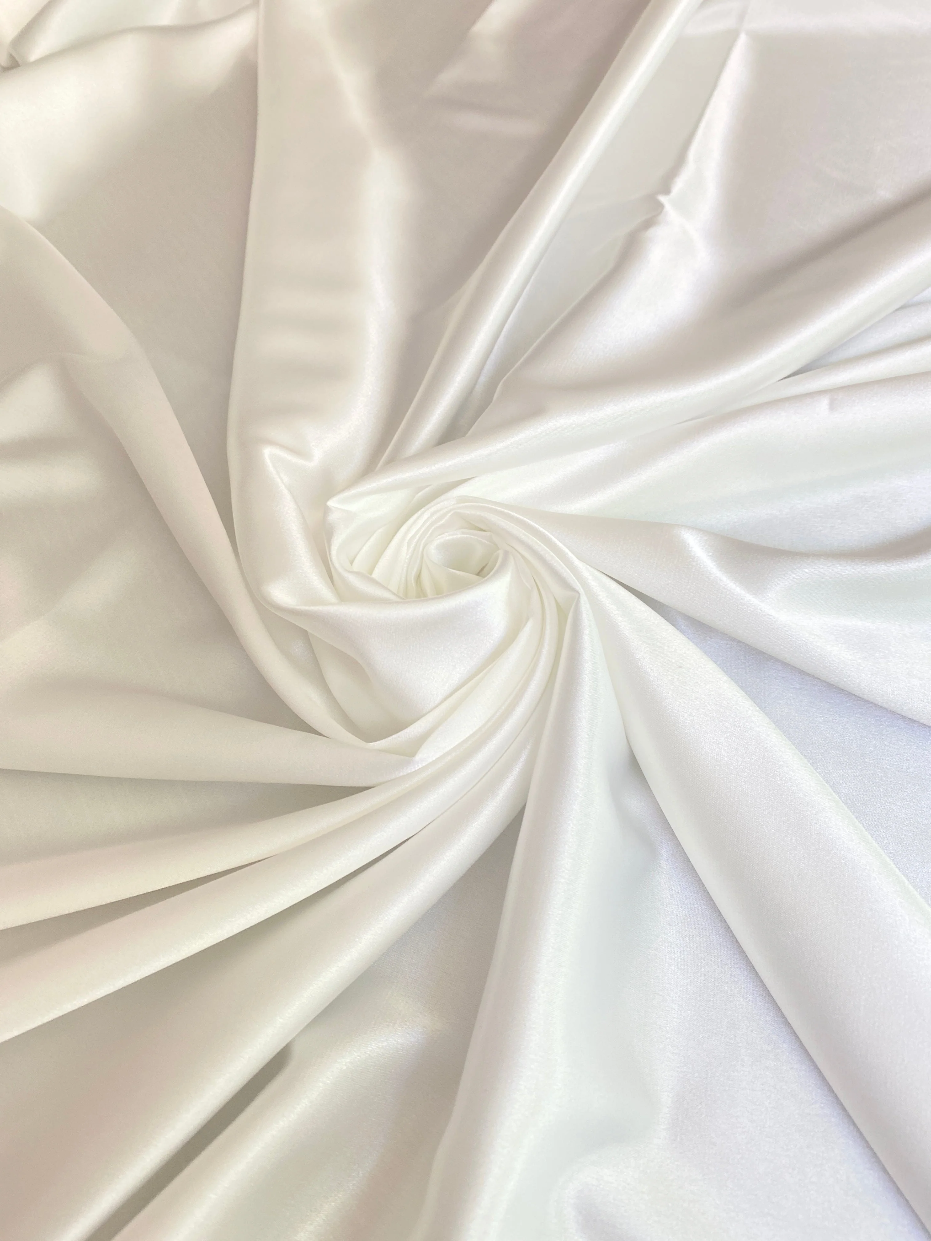 Off White Silky Stretch Satin - Image 9