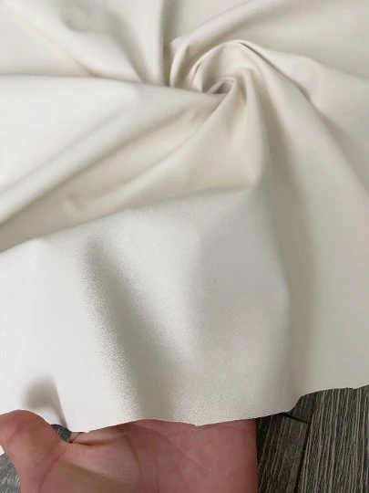 Off White Stretch Faux Leather - Image 7