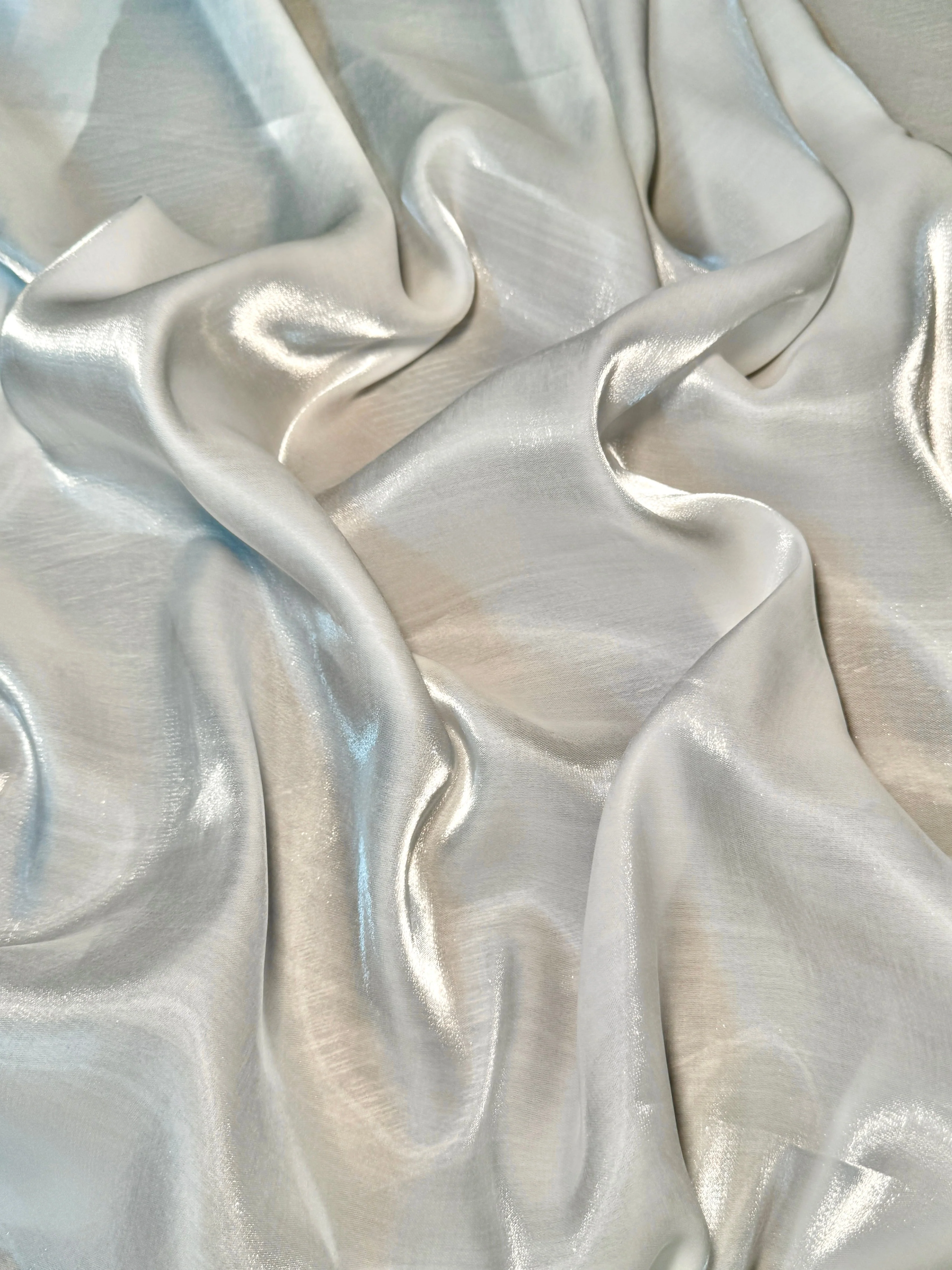 Off White Water Liquid Shimmery Chiffon - Image 2