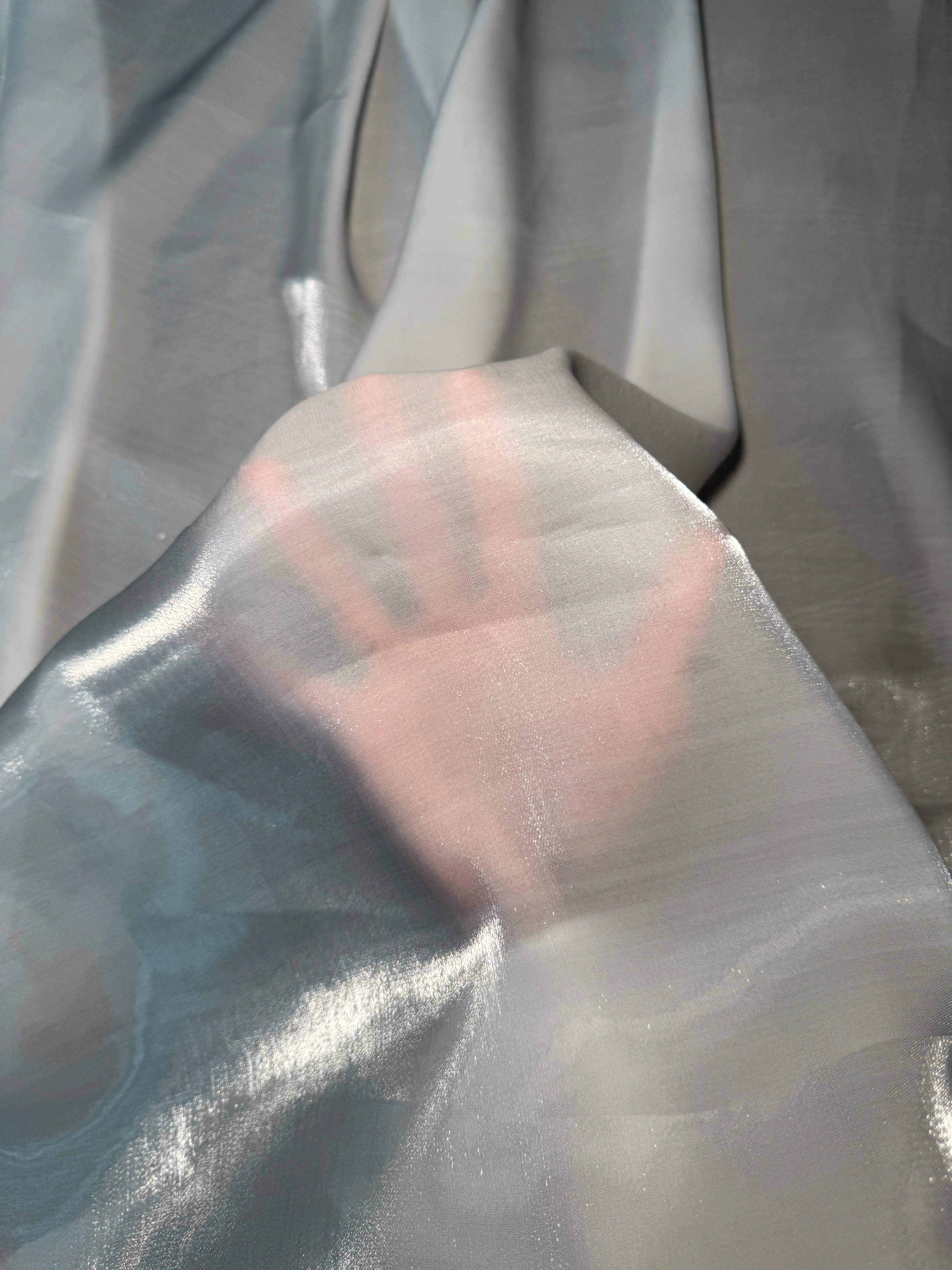 Off White Water Liquid Shimmery Chiffon - Image 5