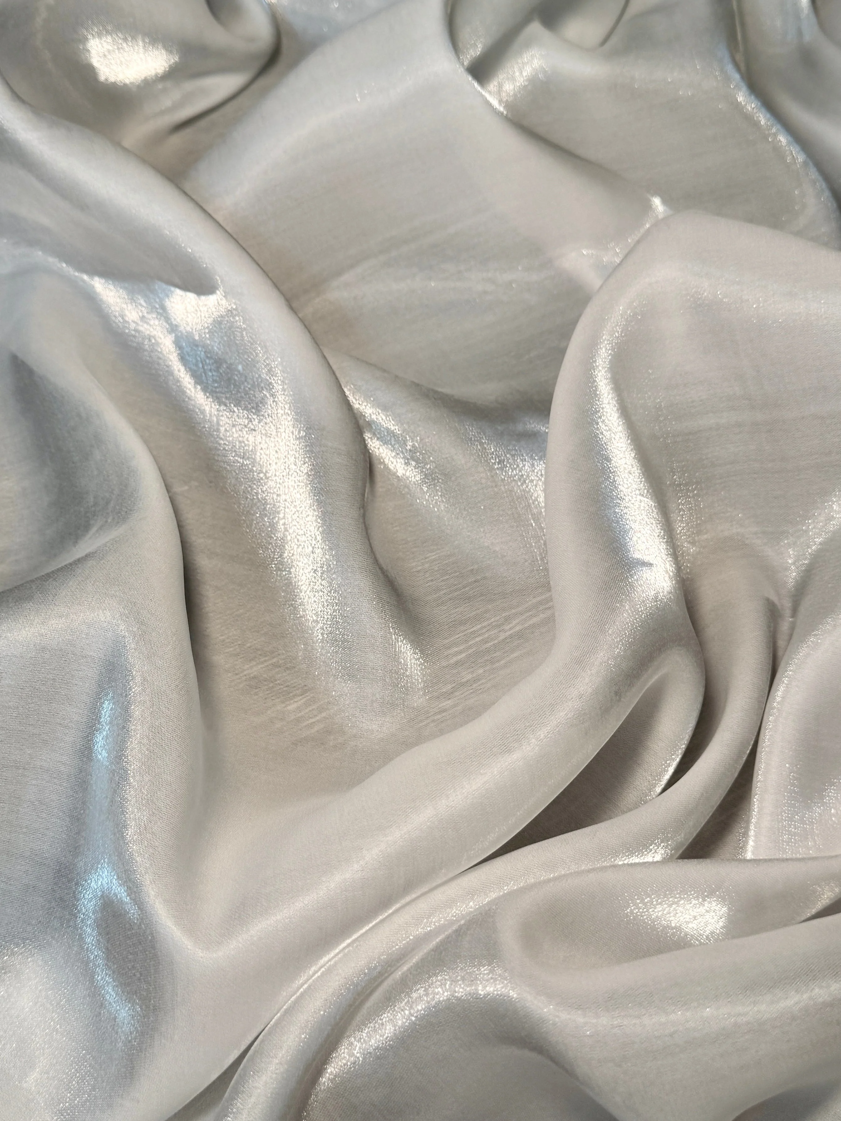 Off White Water Liquid Shimmery Chiffon - Image 6