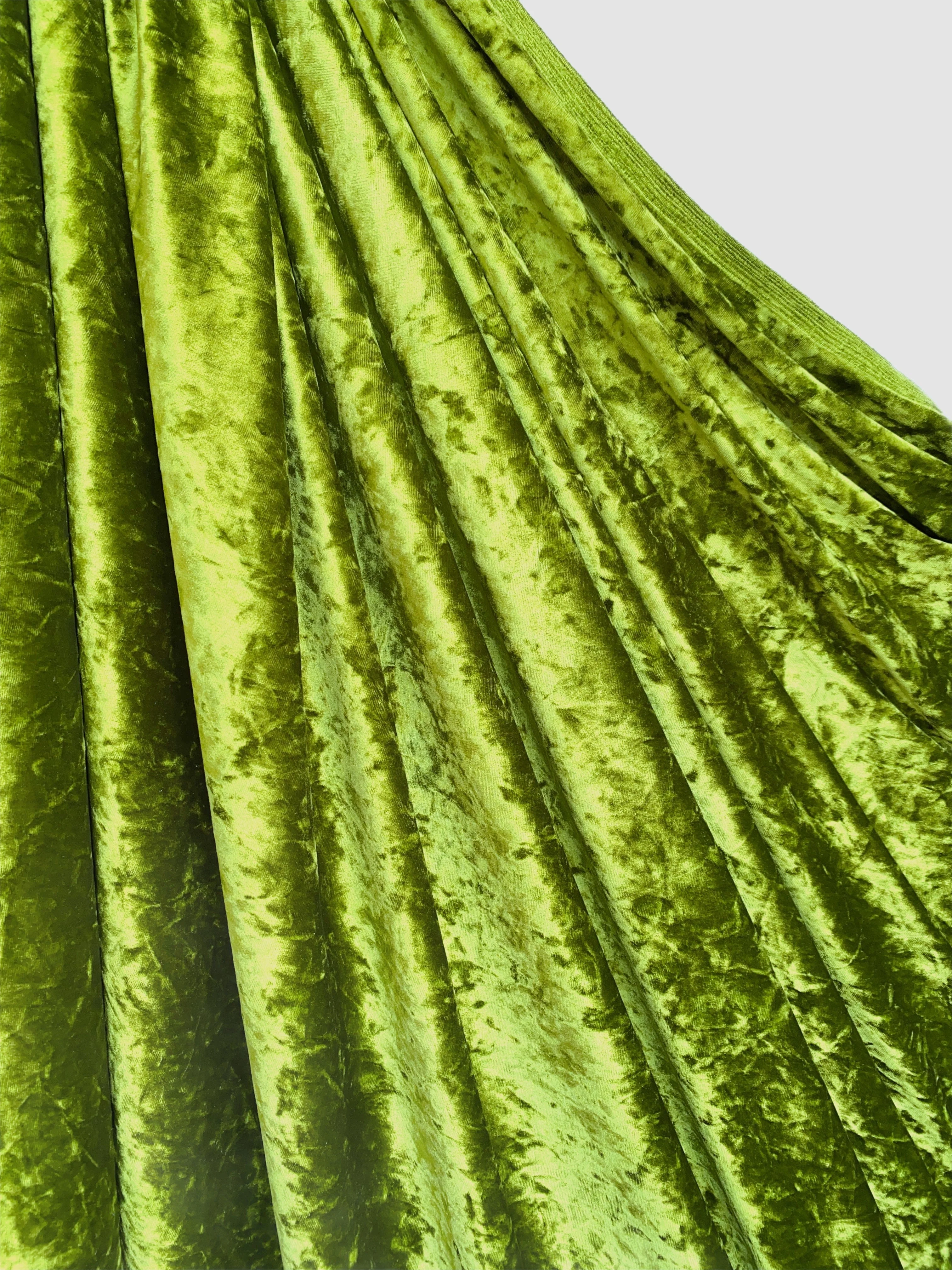 Olive Stretch Crushed Velvet - Image 3