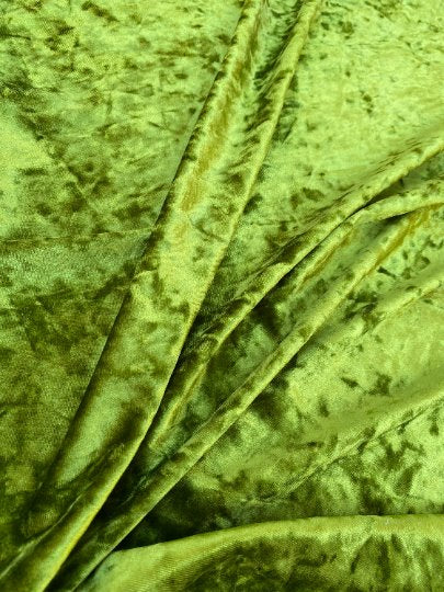 Olive Stretch Crushed Velvet - Image 7