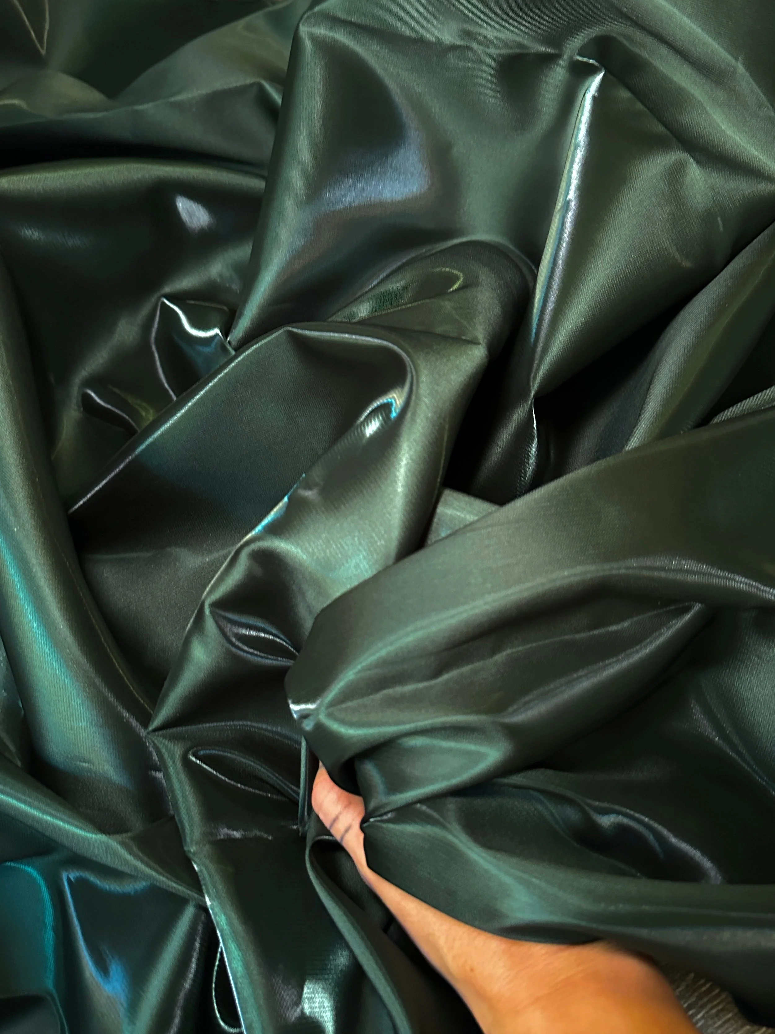 Olive Green Liquid Bridal Satin - Image 3