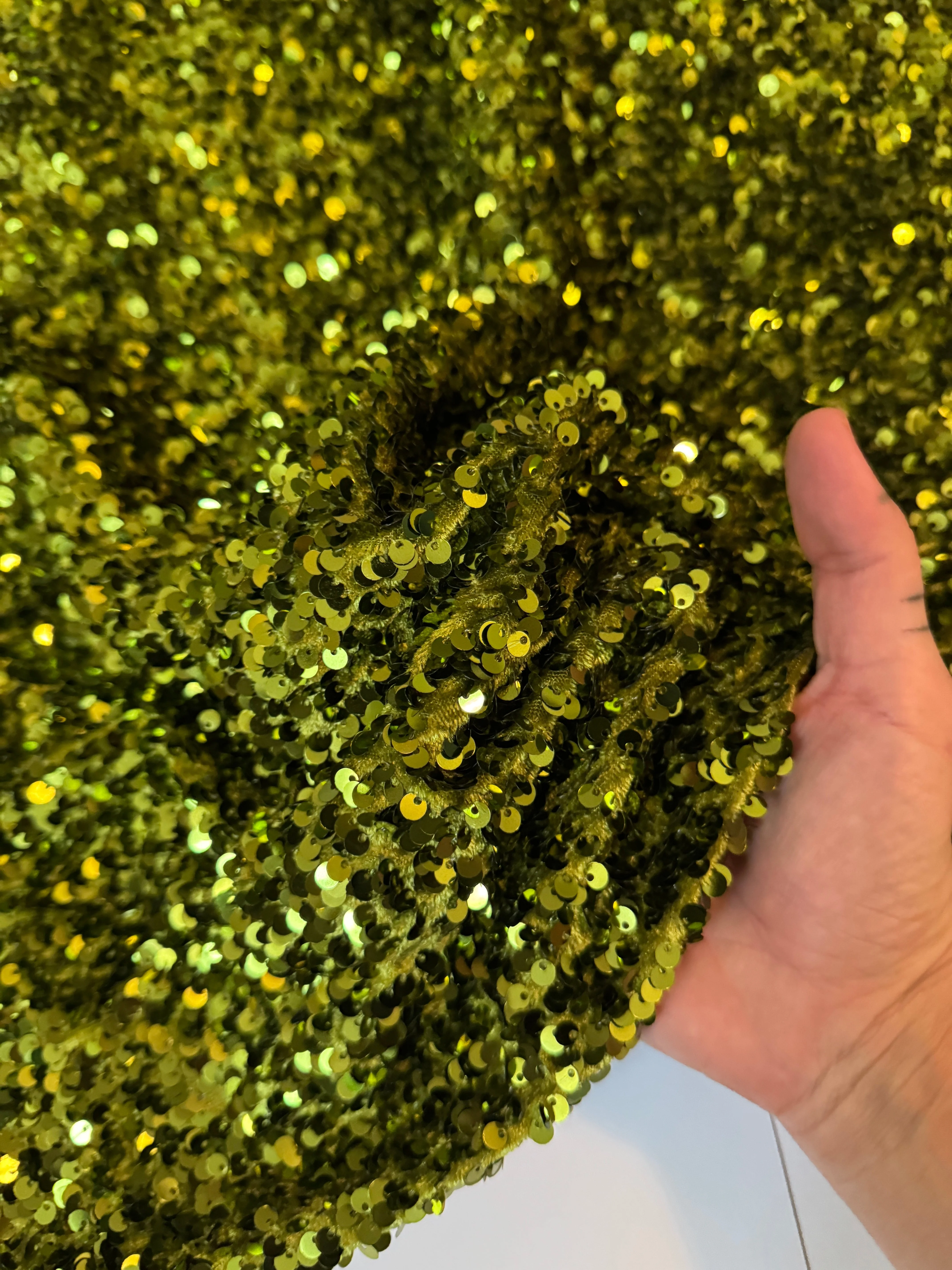 Olive Green Sequin on Velvet (Exclusive Color) - Image 4