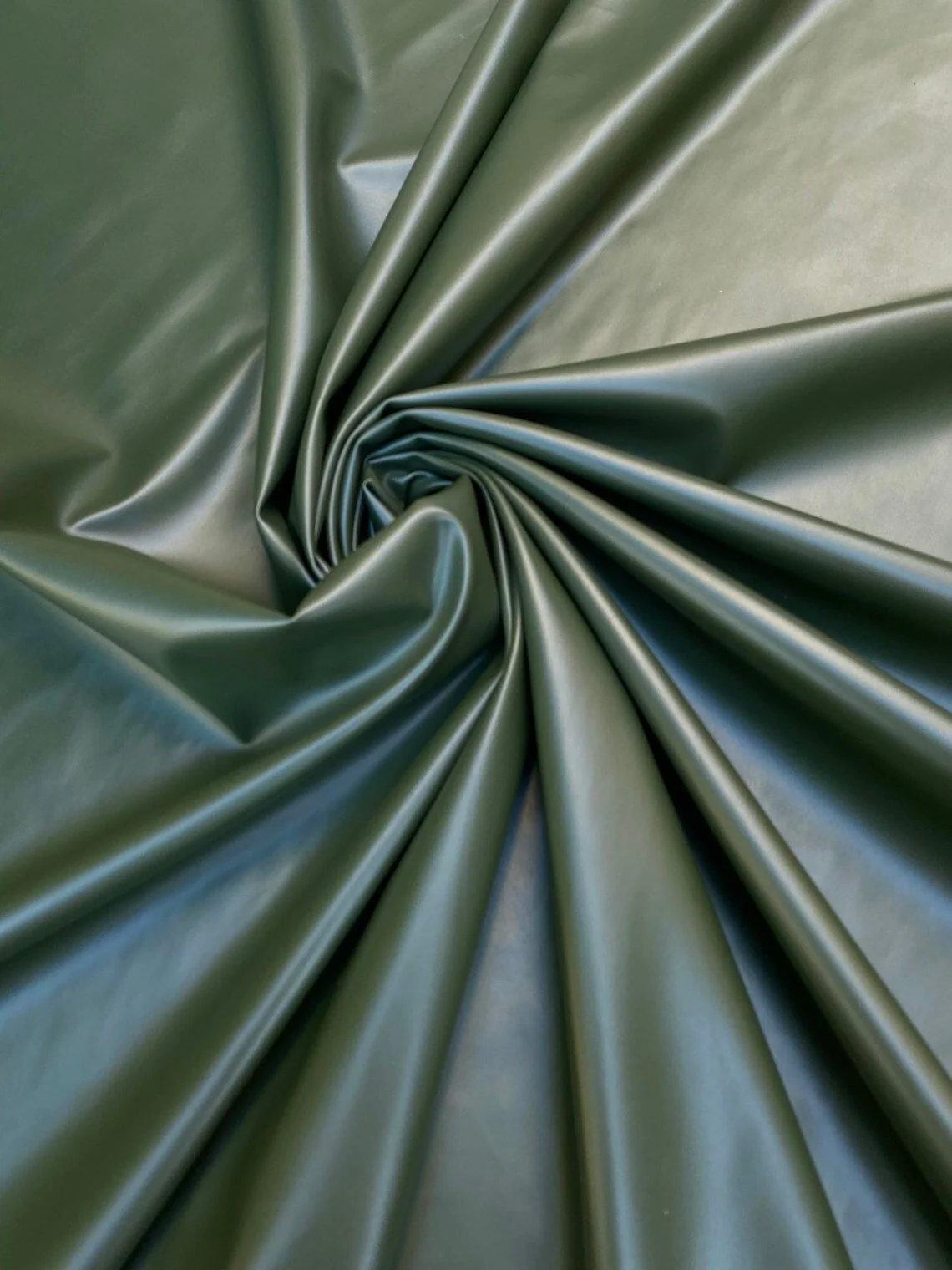 Olive Green Stretch Faux Leather - Image 3