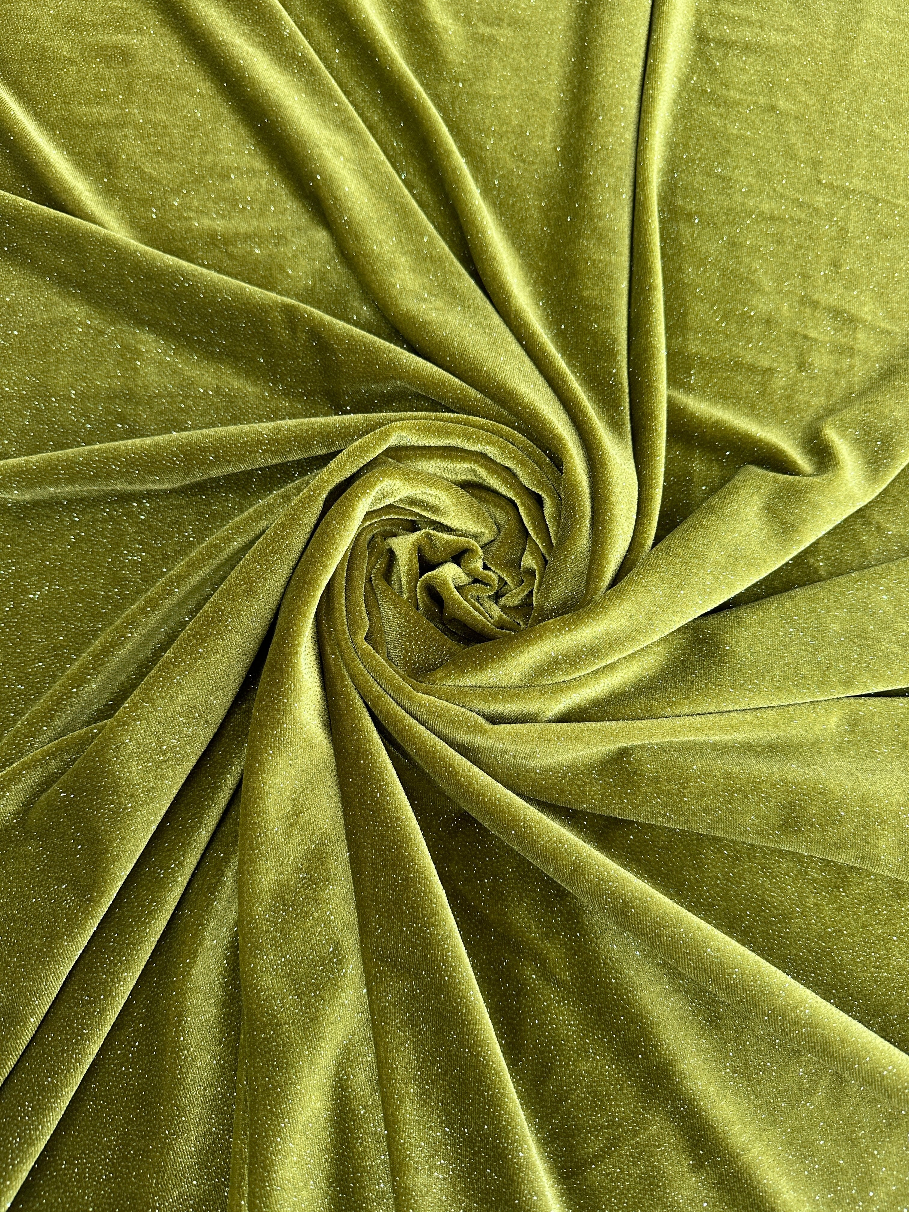 Olive Shimmery Stretch Velvet - Image 5
