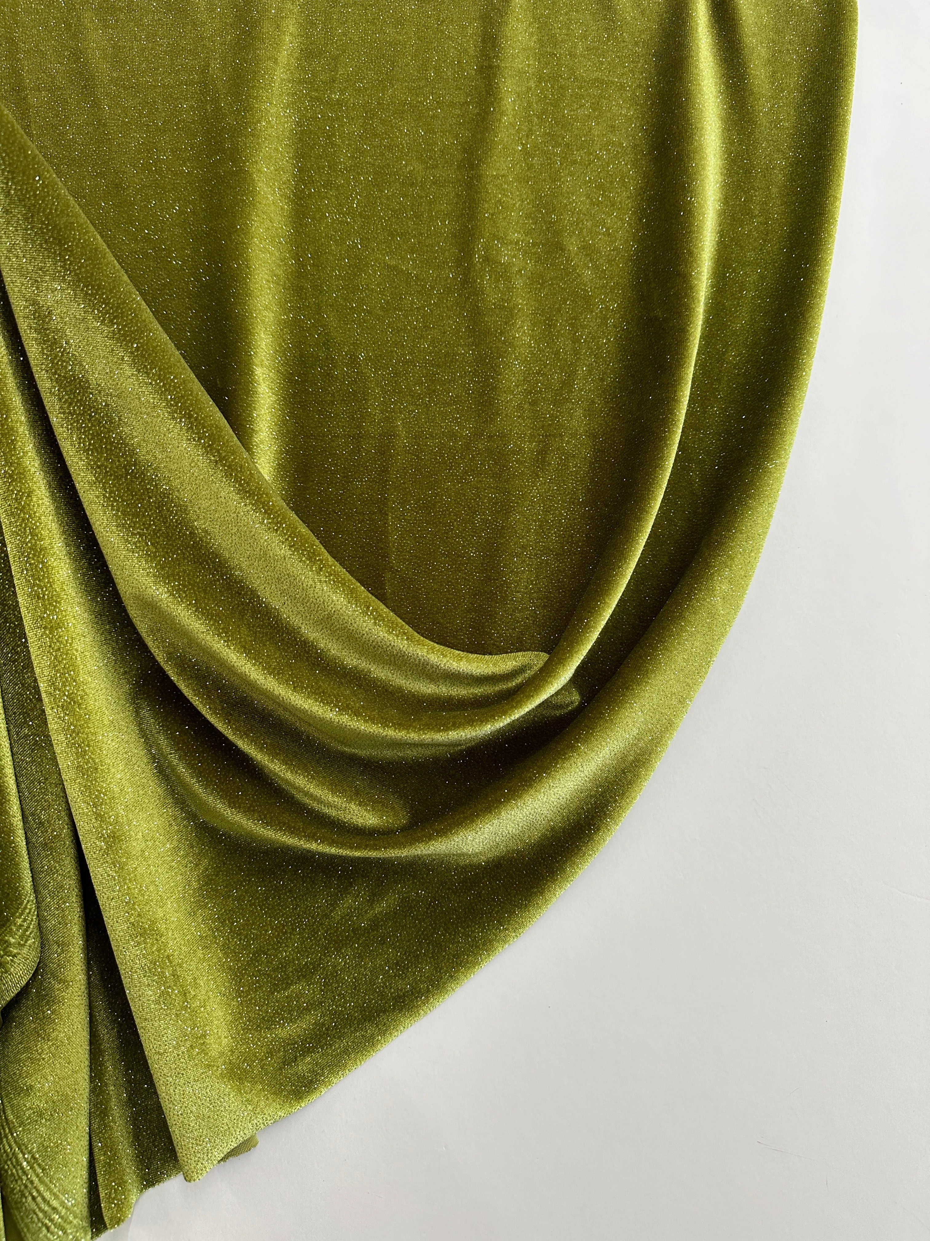 Olive Shimmery Stretch Velvet - Image 7