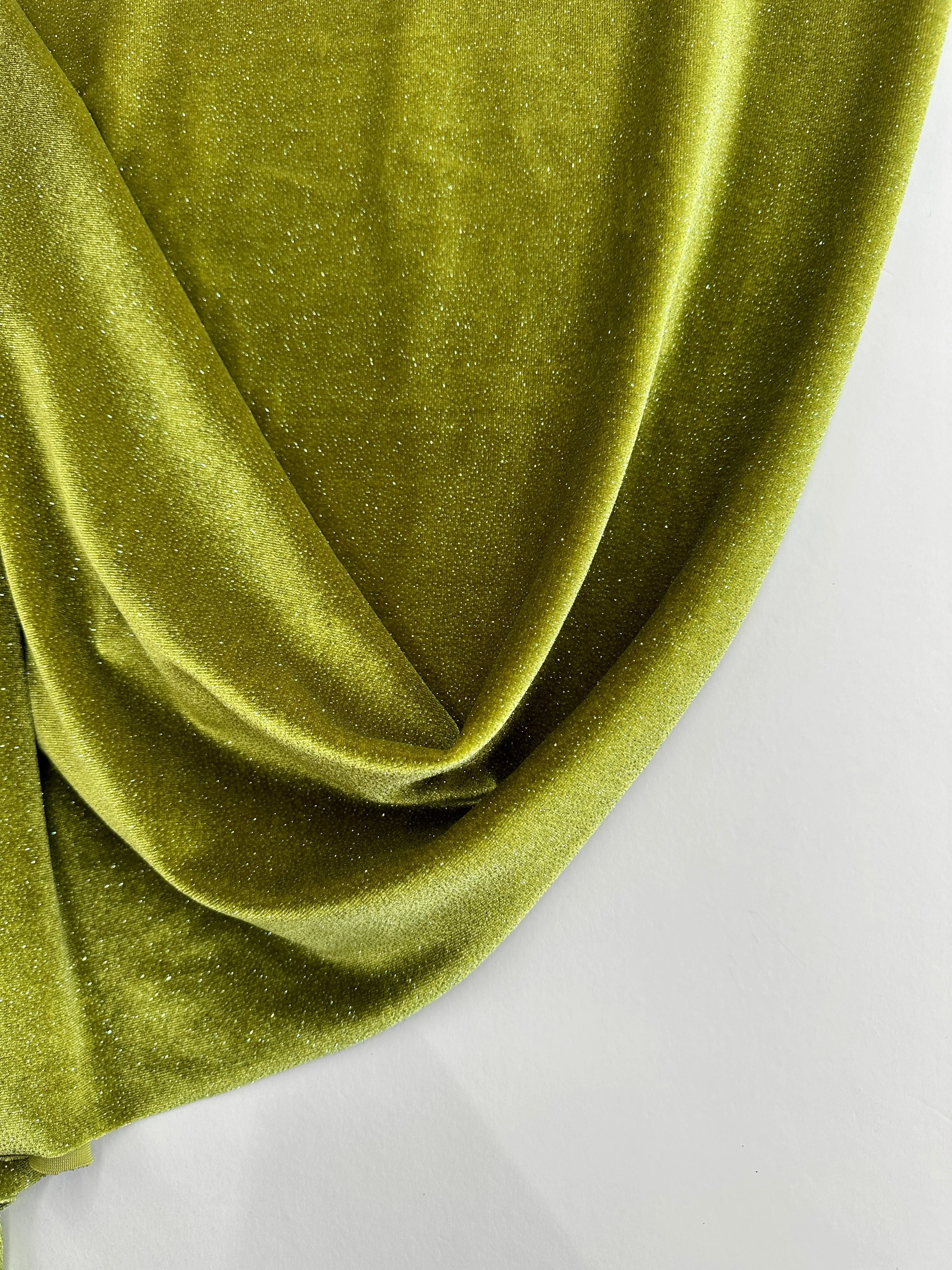 Olive Shimmery Stretch Velvet - Image 8