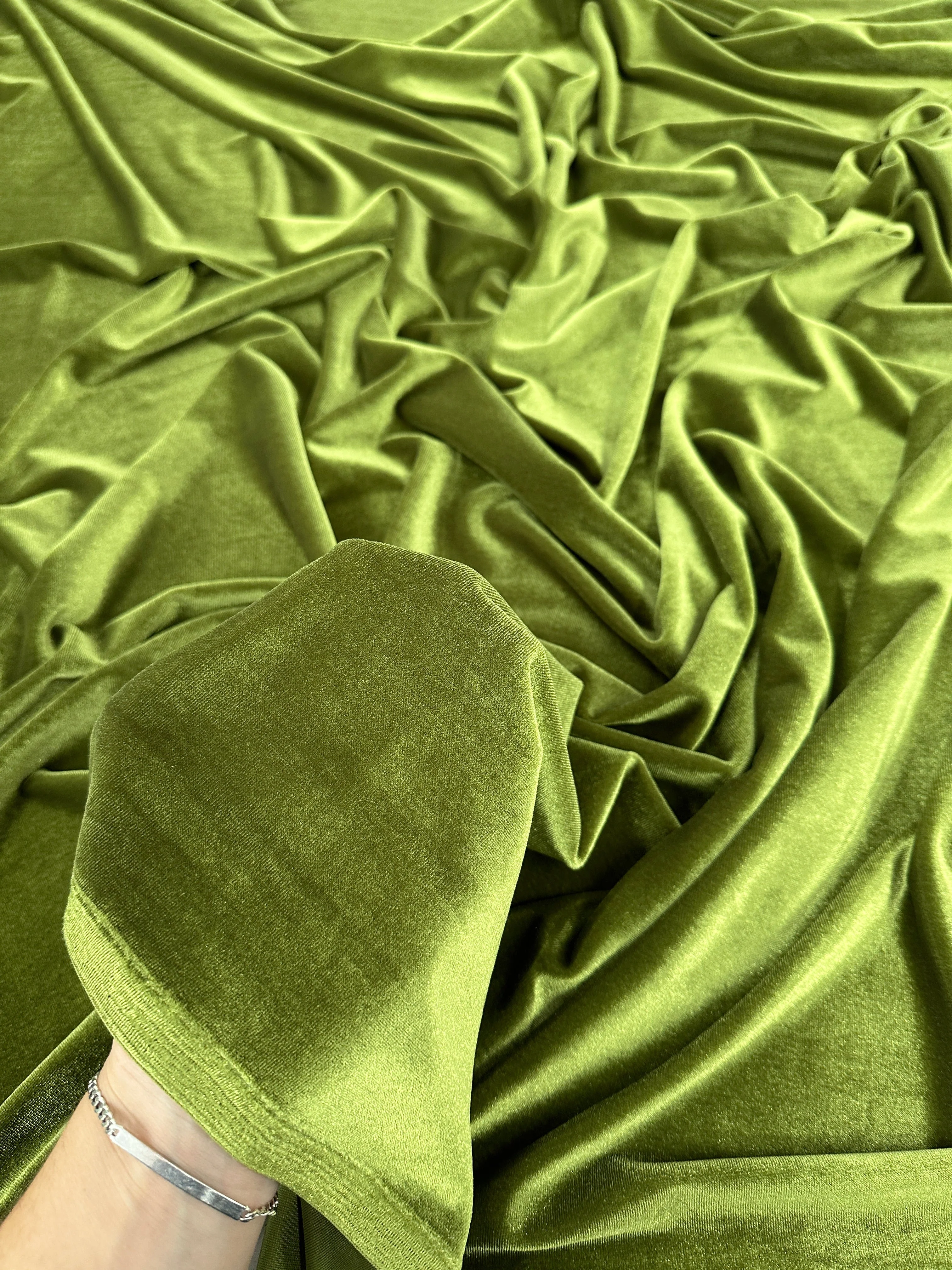 Olive Stretch Velvet - Image 11