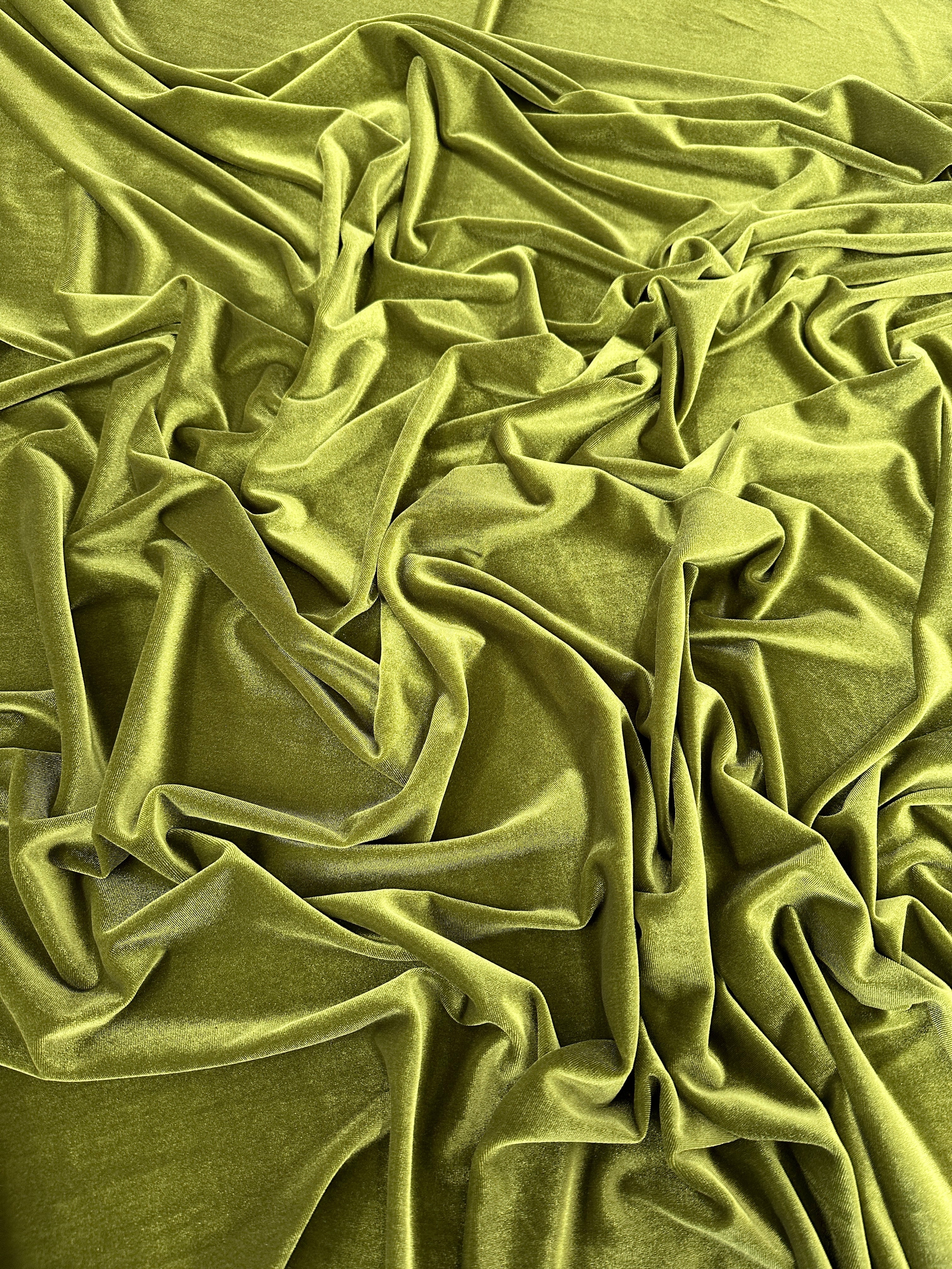 Olive Stretch Velvet - Image 2
