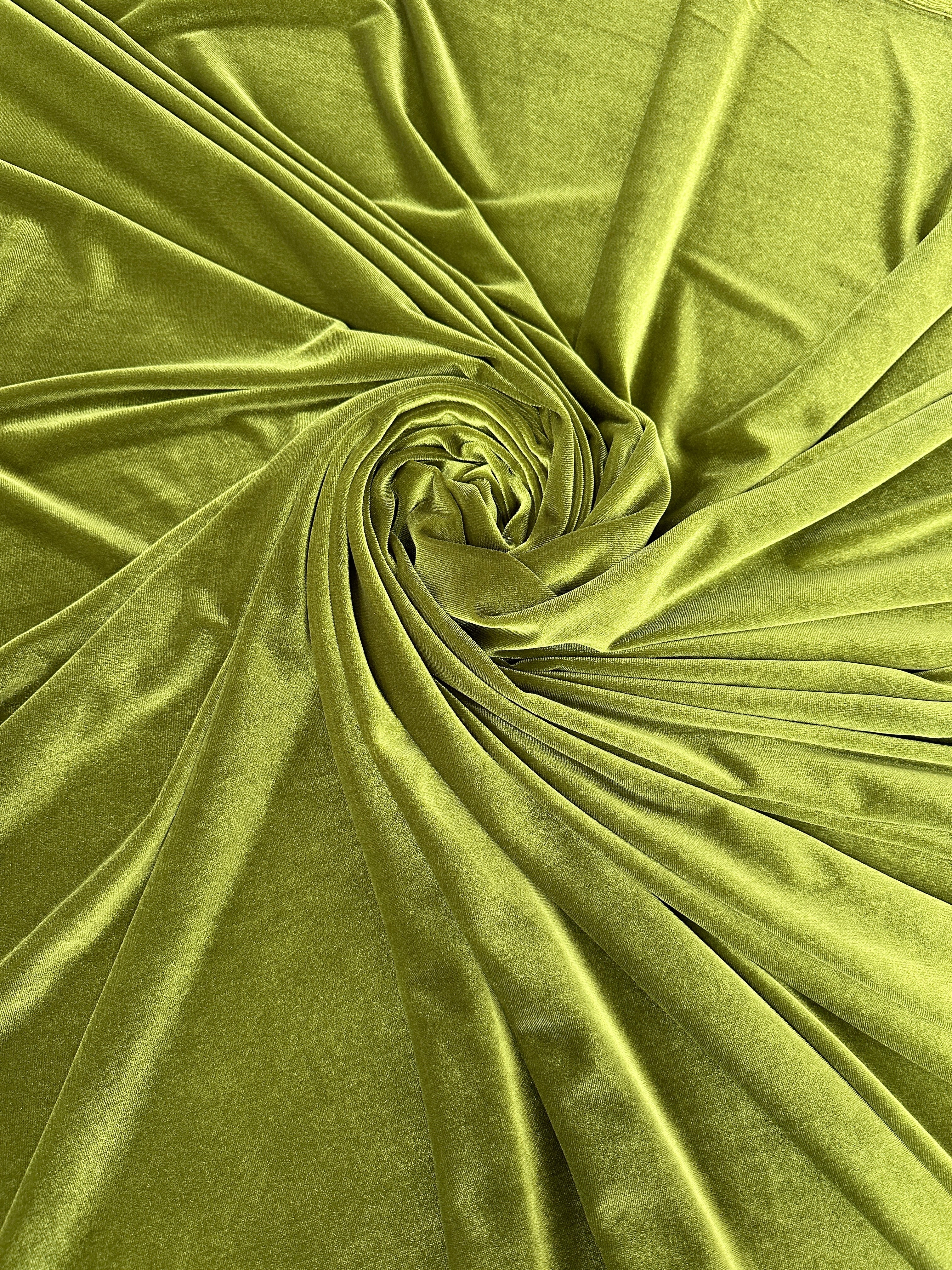 Olive Stretch Velvet - Image 3