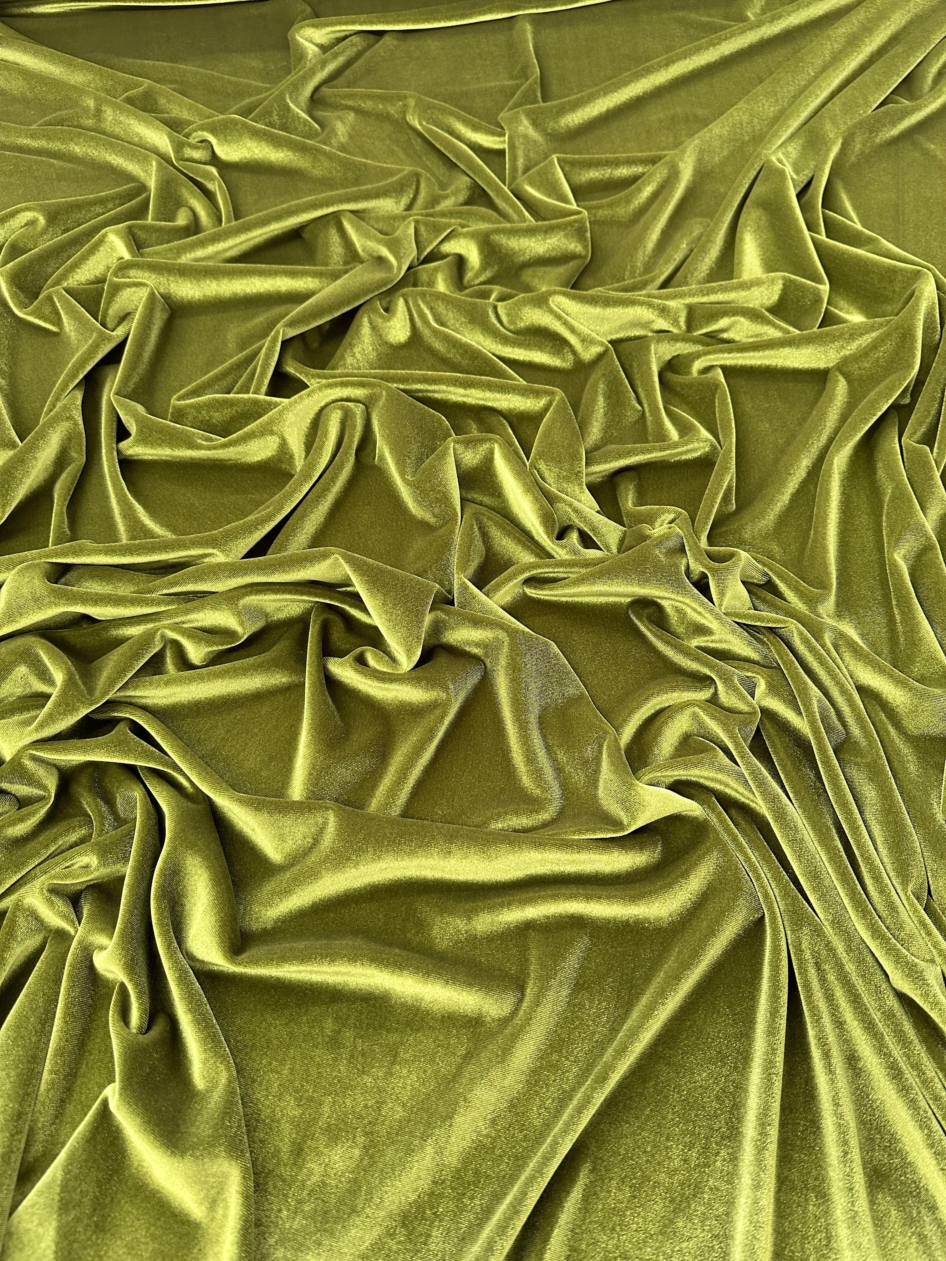Olive Stretch Velvet - Image 4