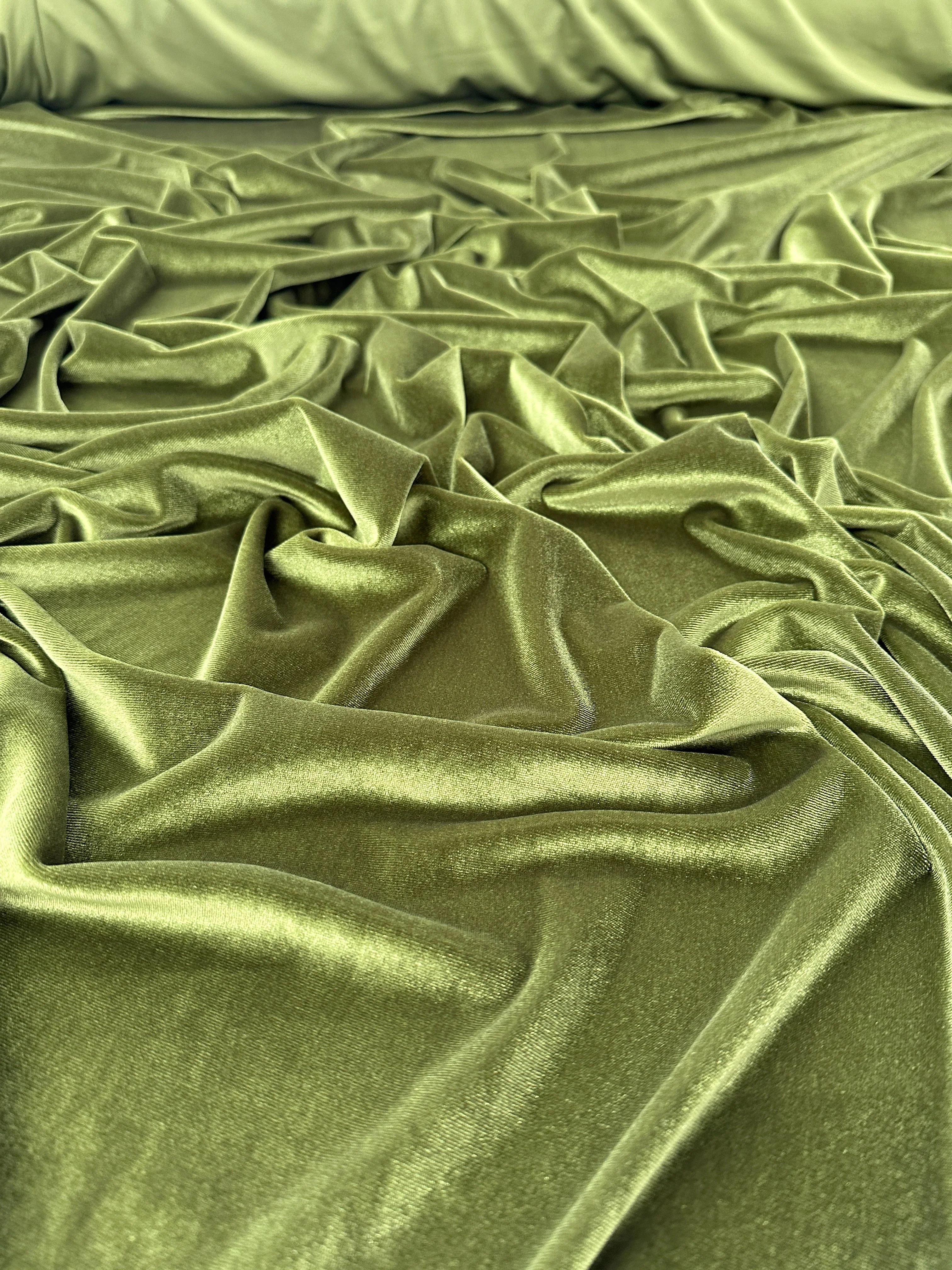Olive Stretch Velvet - Image 6