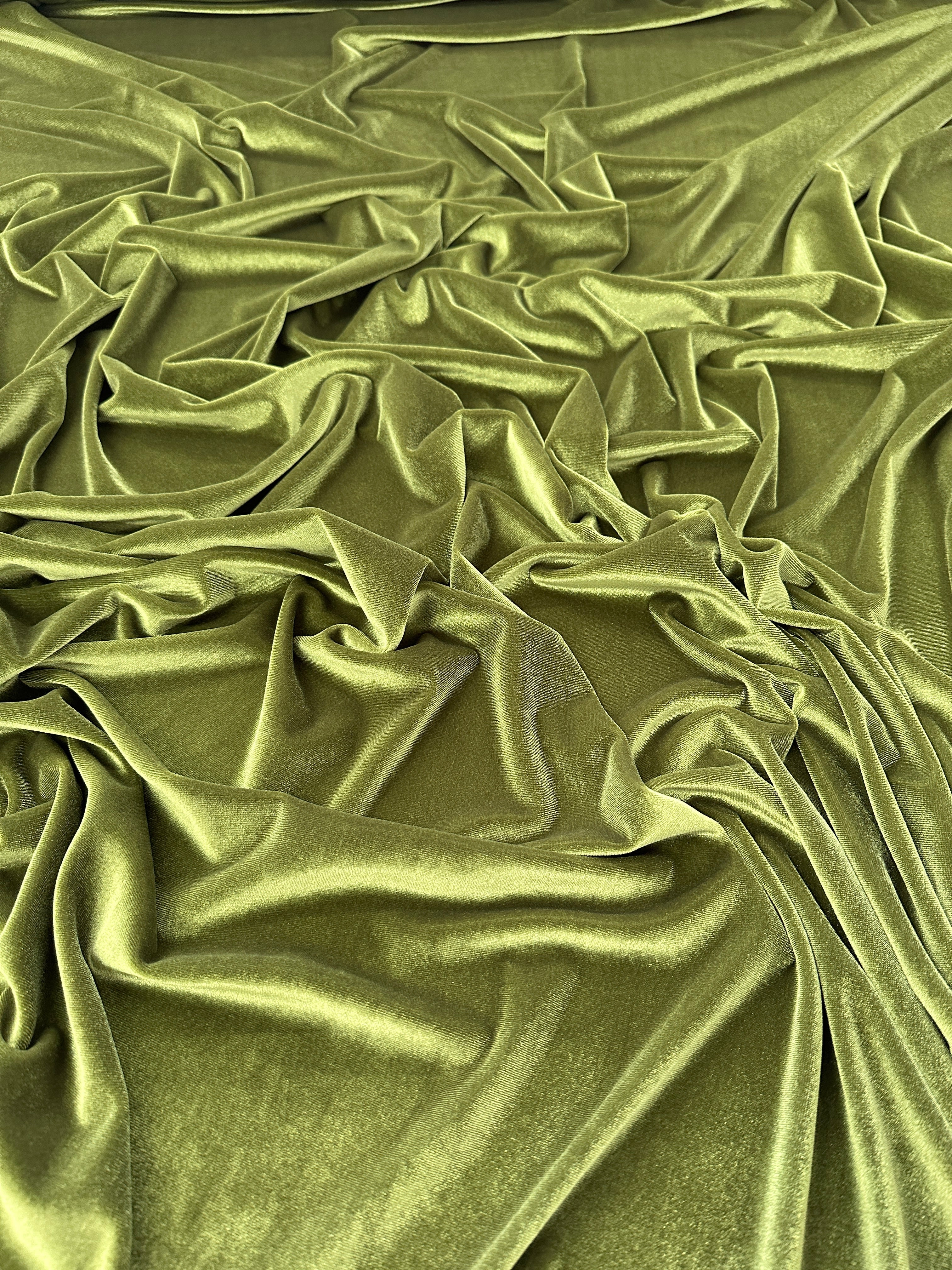 Olive Stretch Velvet - Image 8