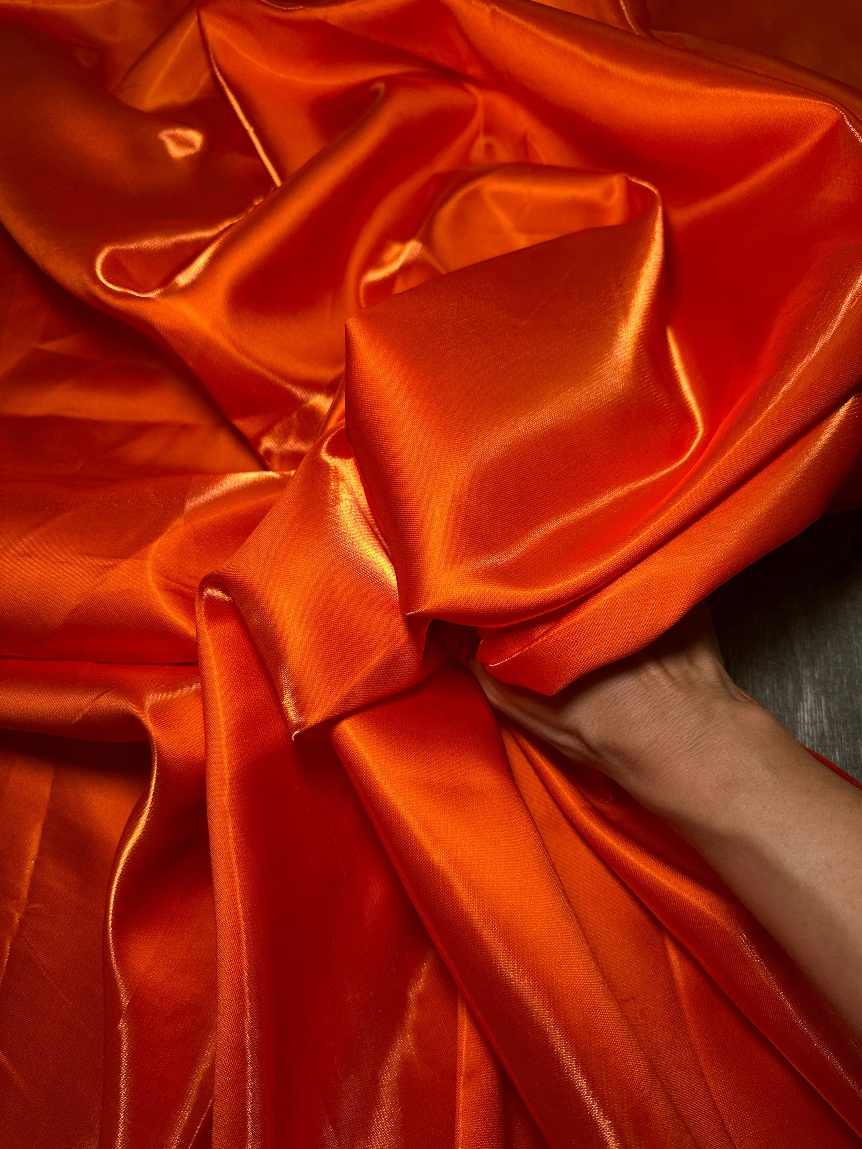 Orange Liquid Bridal Satin - Image 3