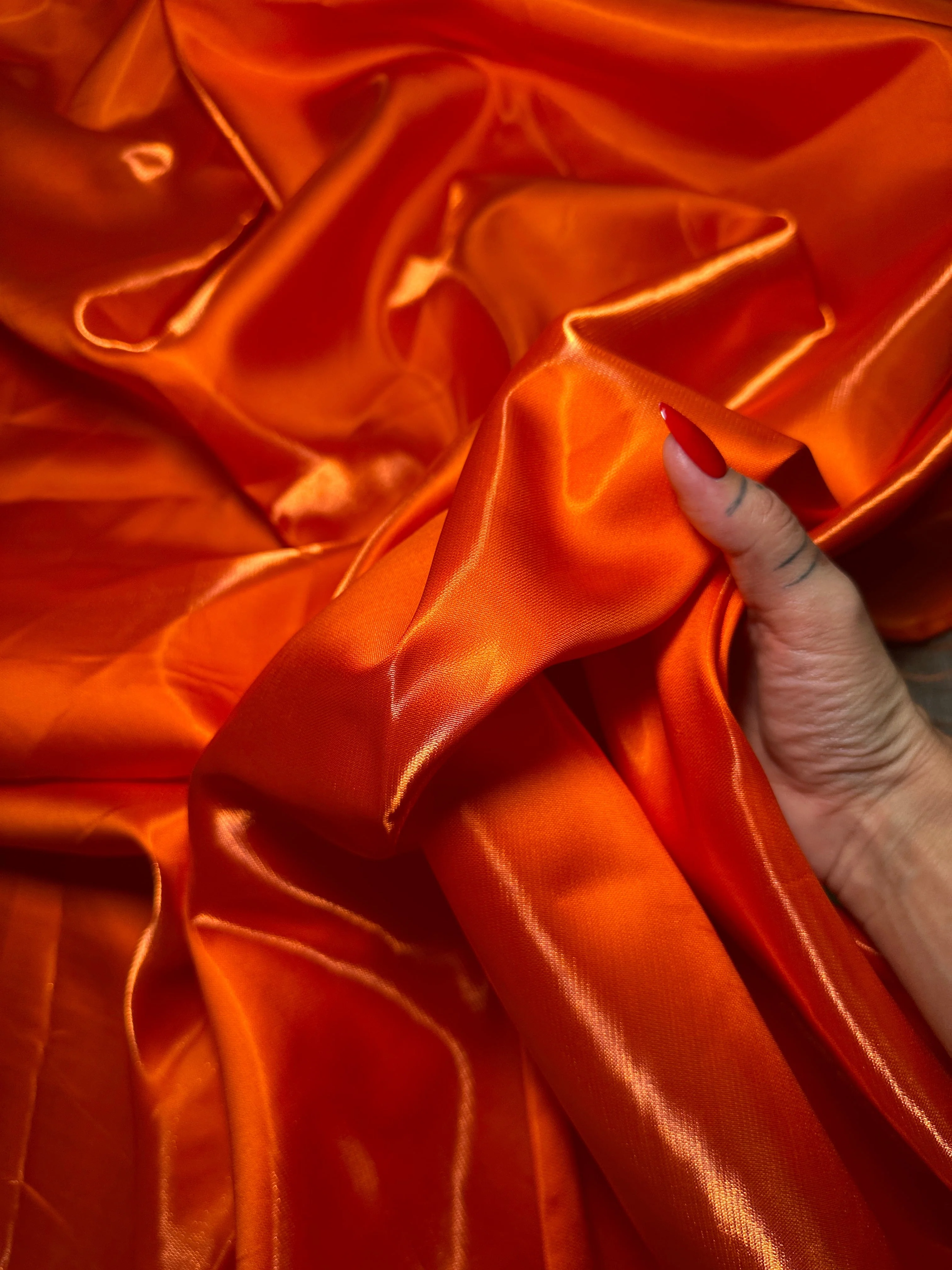 Orange Liquid Bridal Satin - Image 6