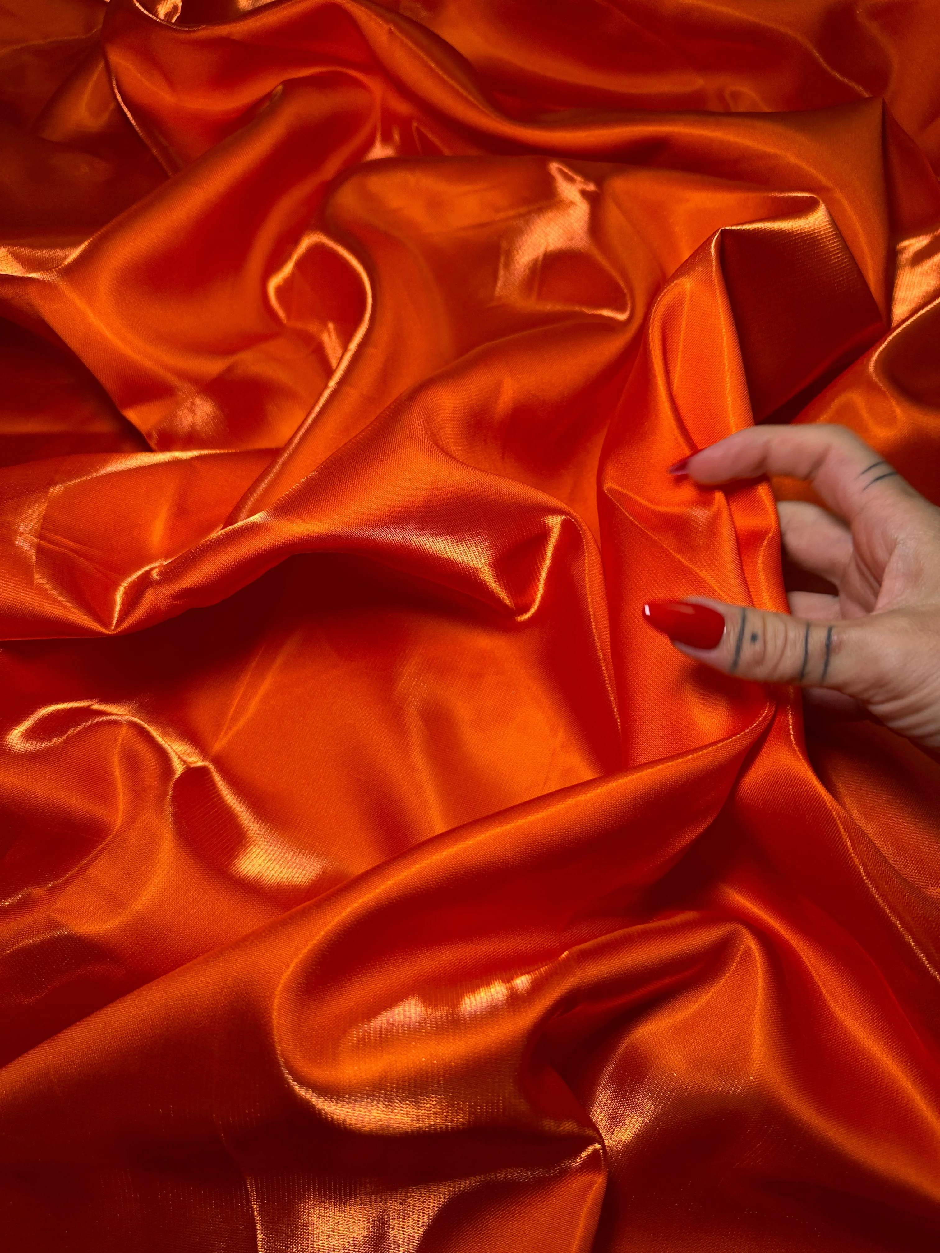 Orange Liquid Bridal Satin - Image 7