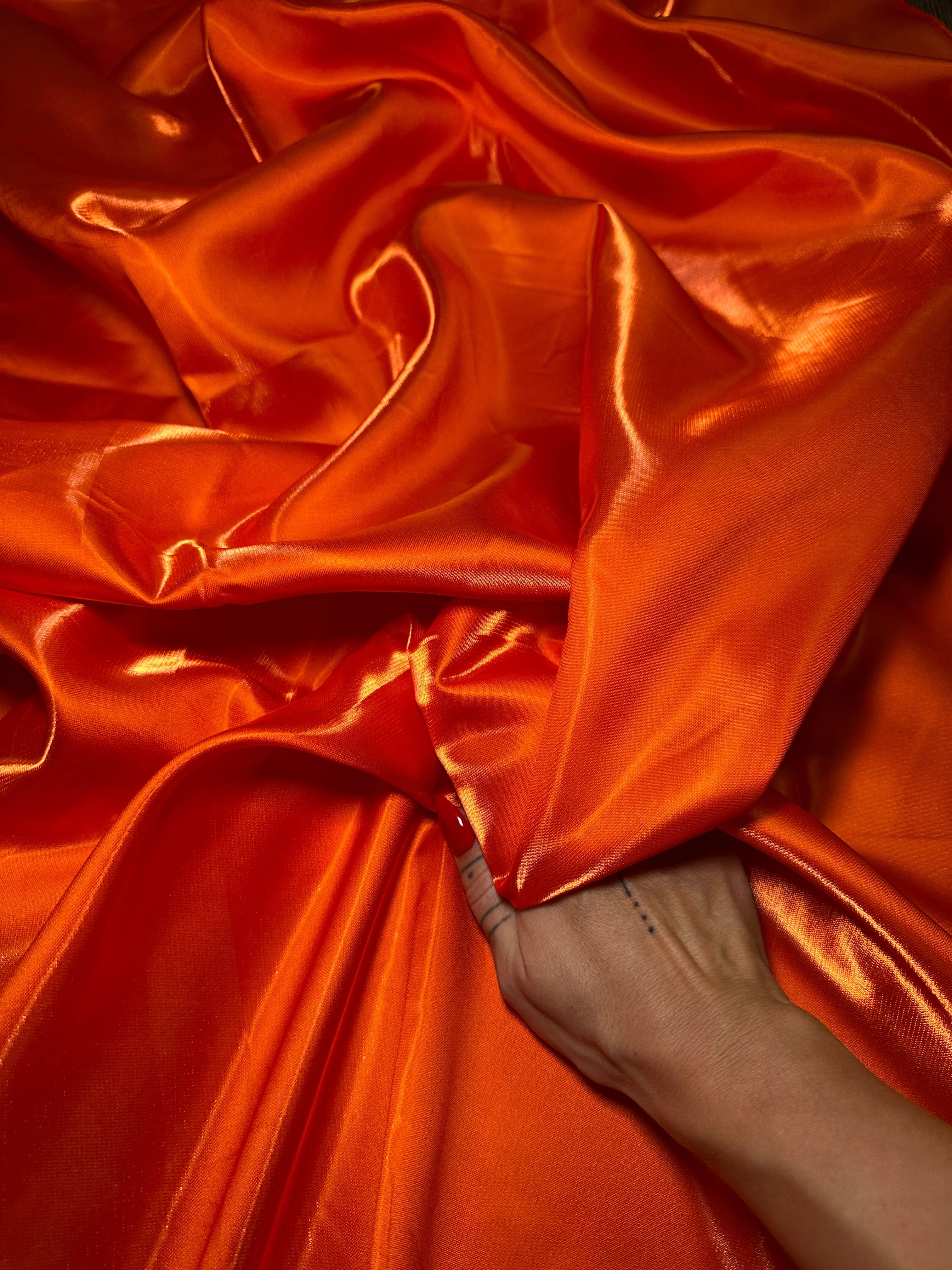Orange Liquid Bridal Satin - Image 8