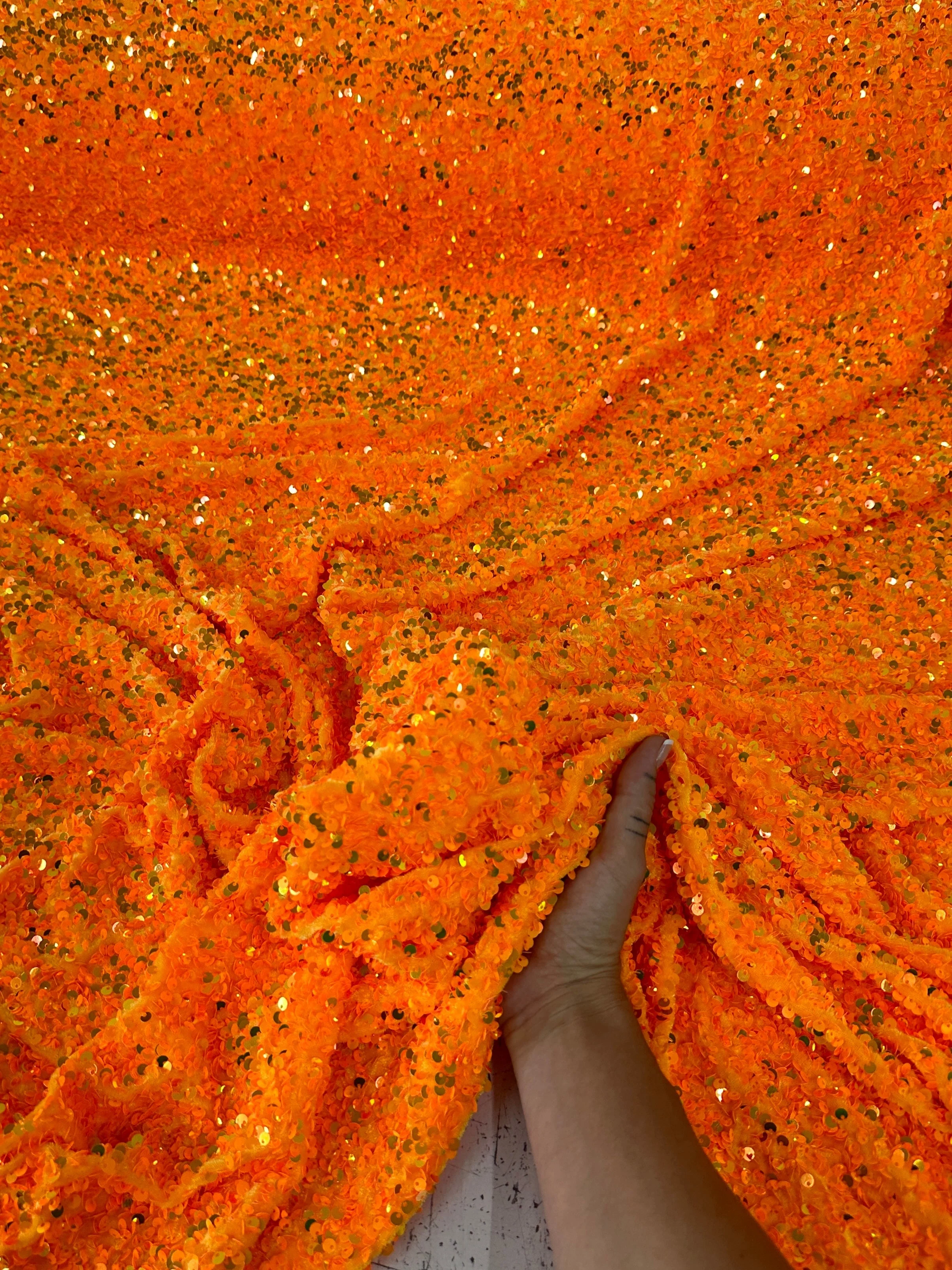Orange Sequin on Velvet - Image 4