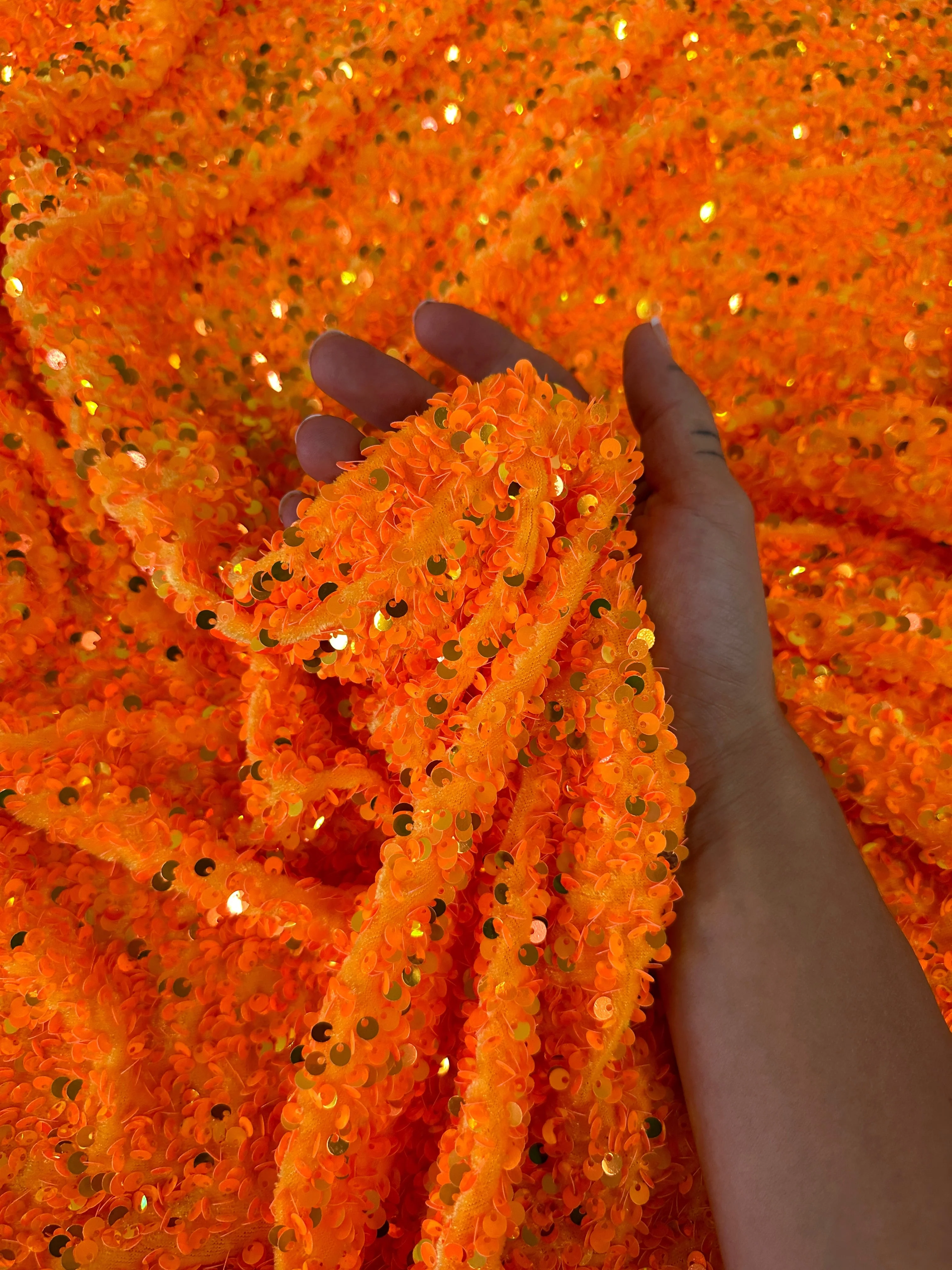 Orange Sequin on Velvet - Image 6