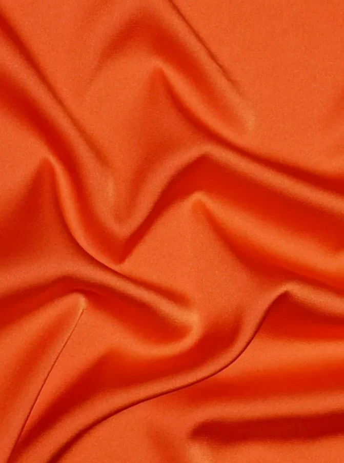 Orange Silky Stretch Satin - Image 3