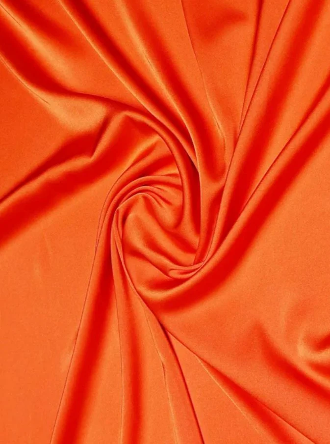 Orange Silky Stretch Satin - Image 5