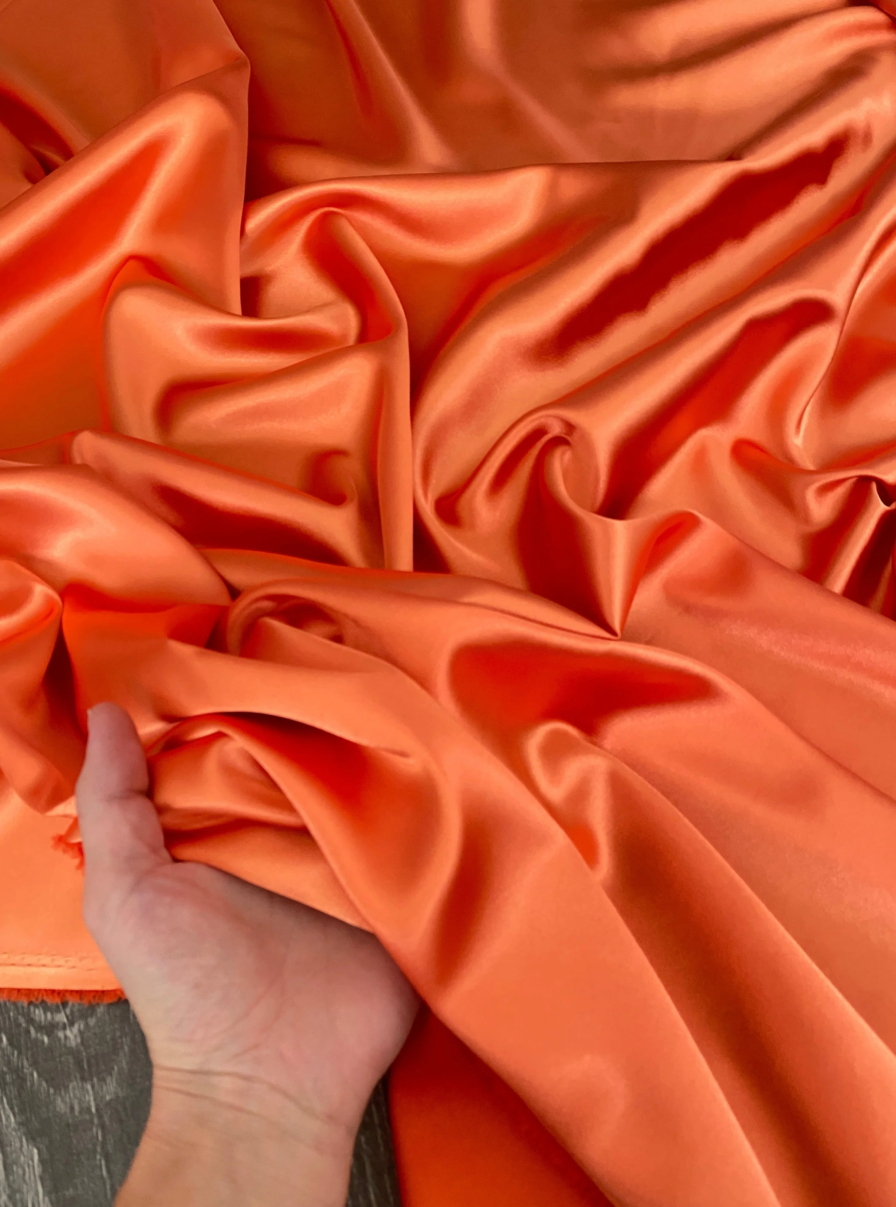 Orange Silky Stretch Satin - Image 8