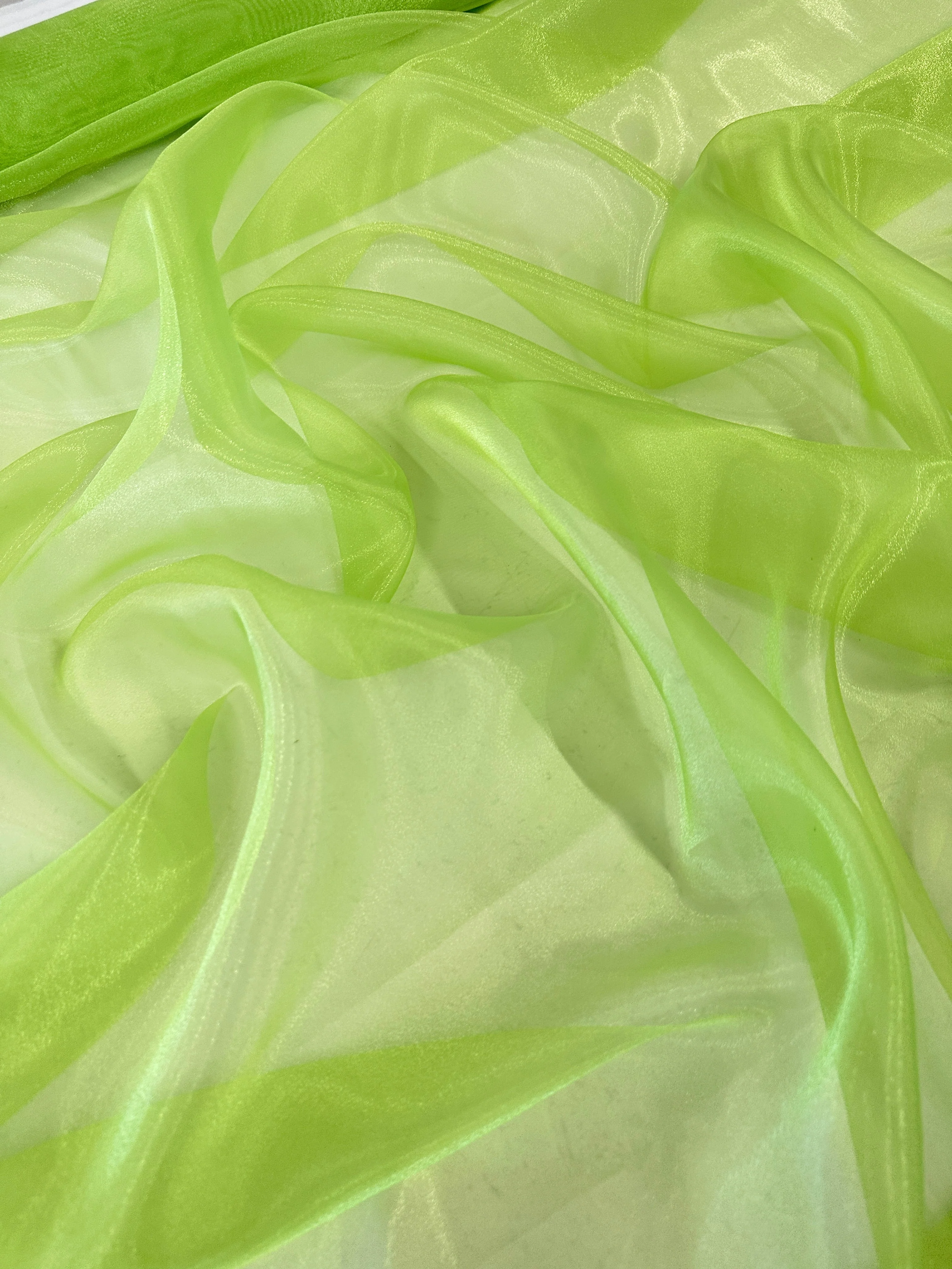 Lime Green Crystal Organza