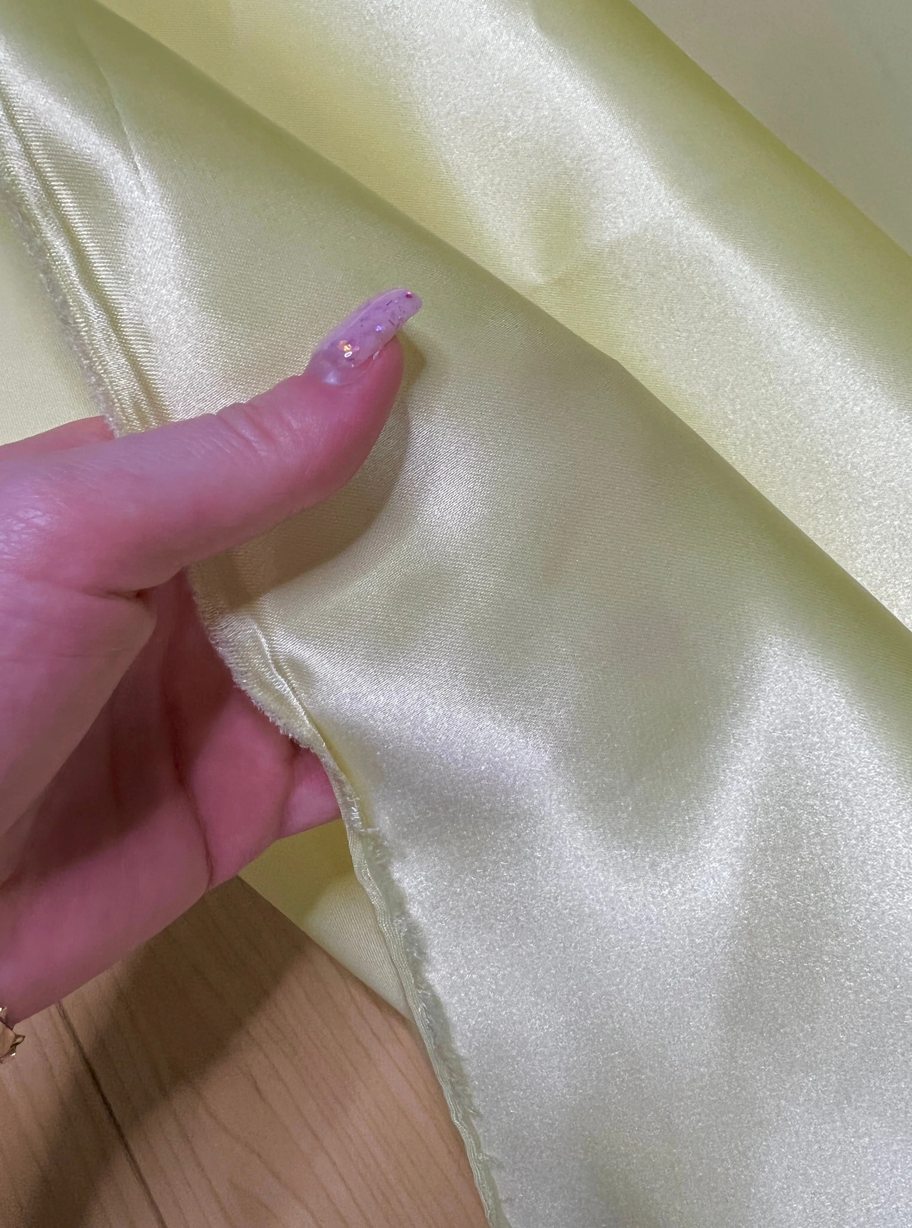 Pale Yellow Heavy Satin - Image 5