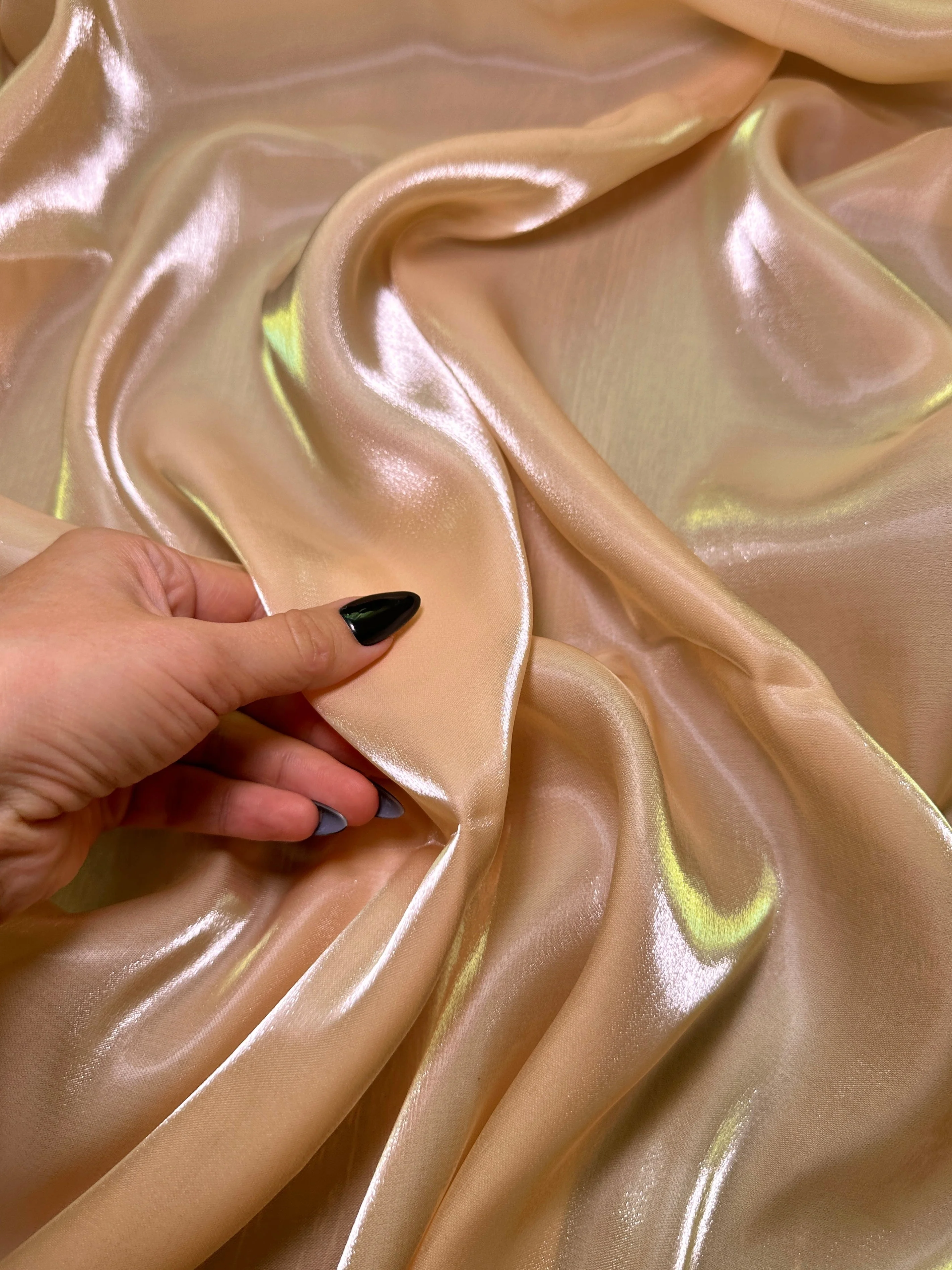 Peach Water Liquid Shimmery Chiffon - Image 2
