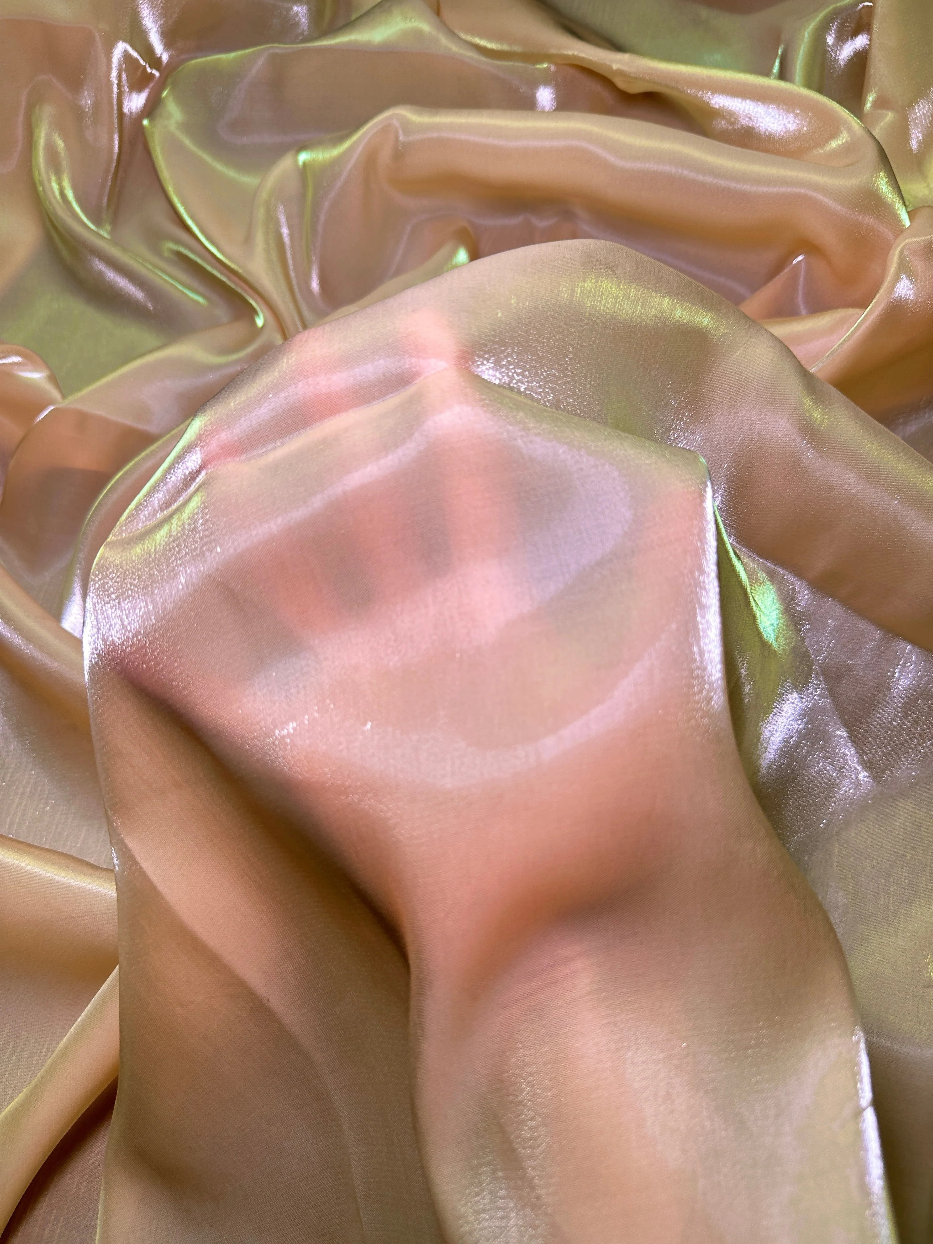 Peach Water Liquid Shimmery Chiffon - Image 3