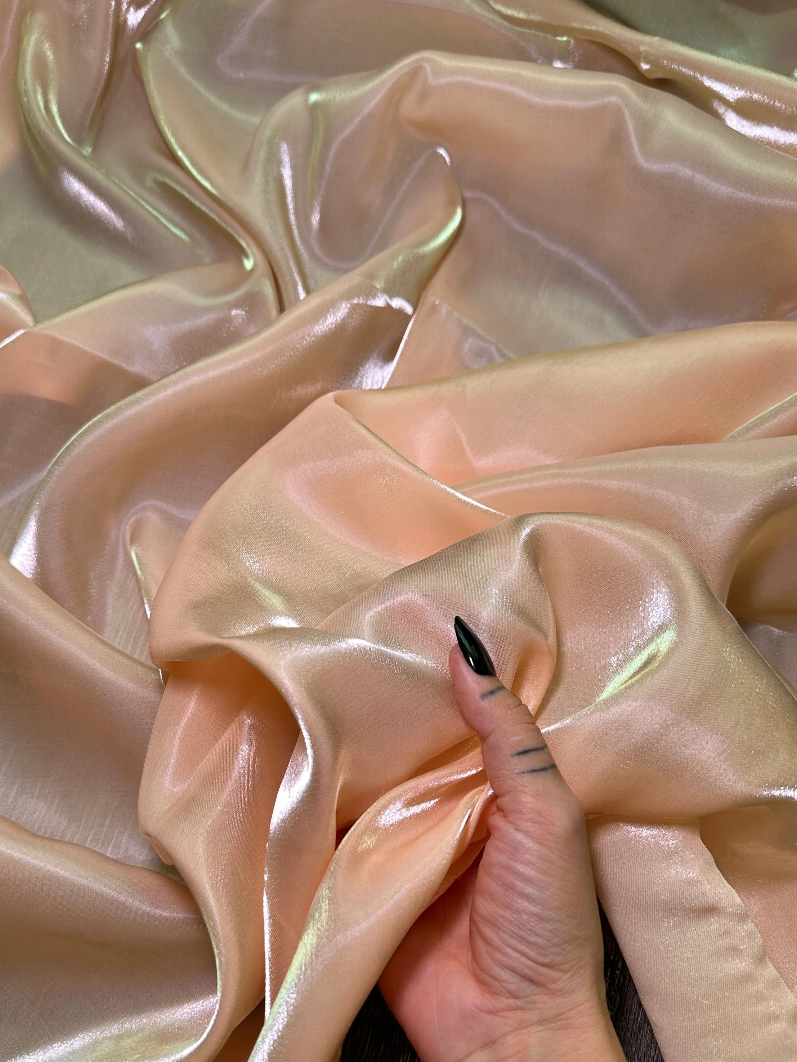 Peach Water Liquid Shimmery Chiffon - Image 5