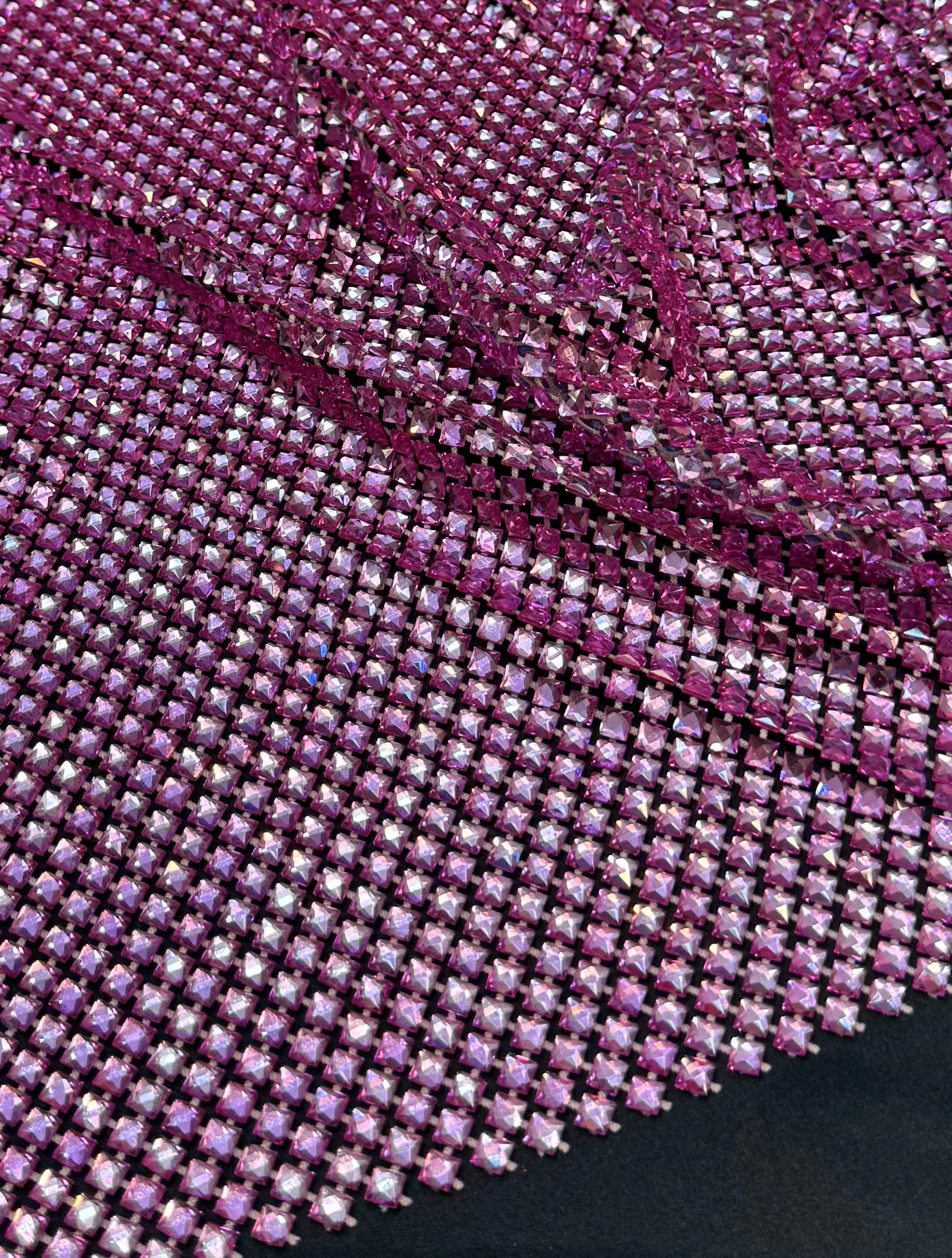 Pink Luxury Rhinestone Mesh